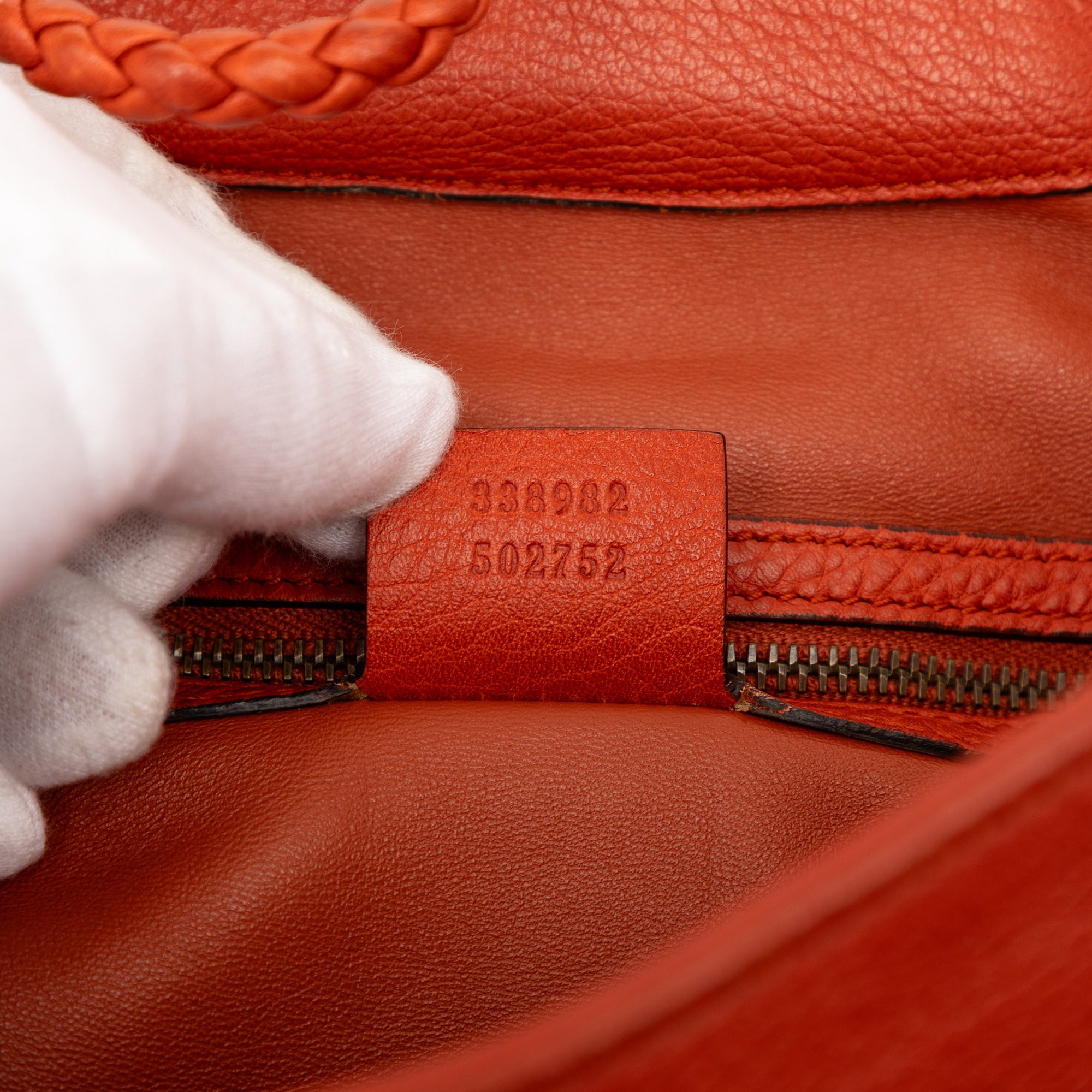 Calfskin Hip Bamboo Satchel - Image 6