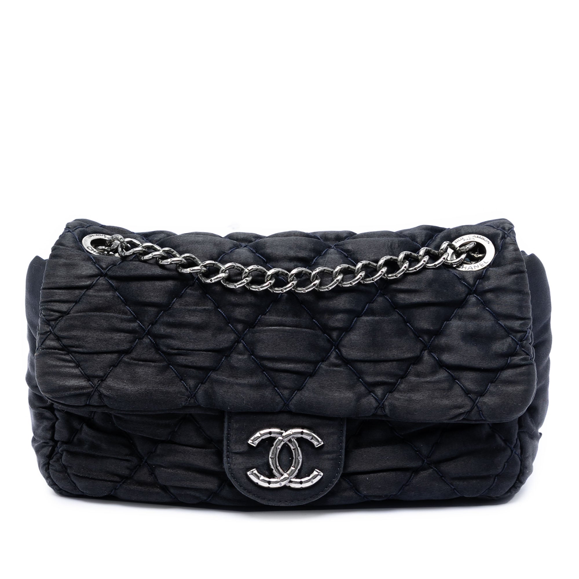 Medium CC Quilted Satin Single Flap - Image 1