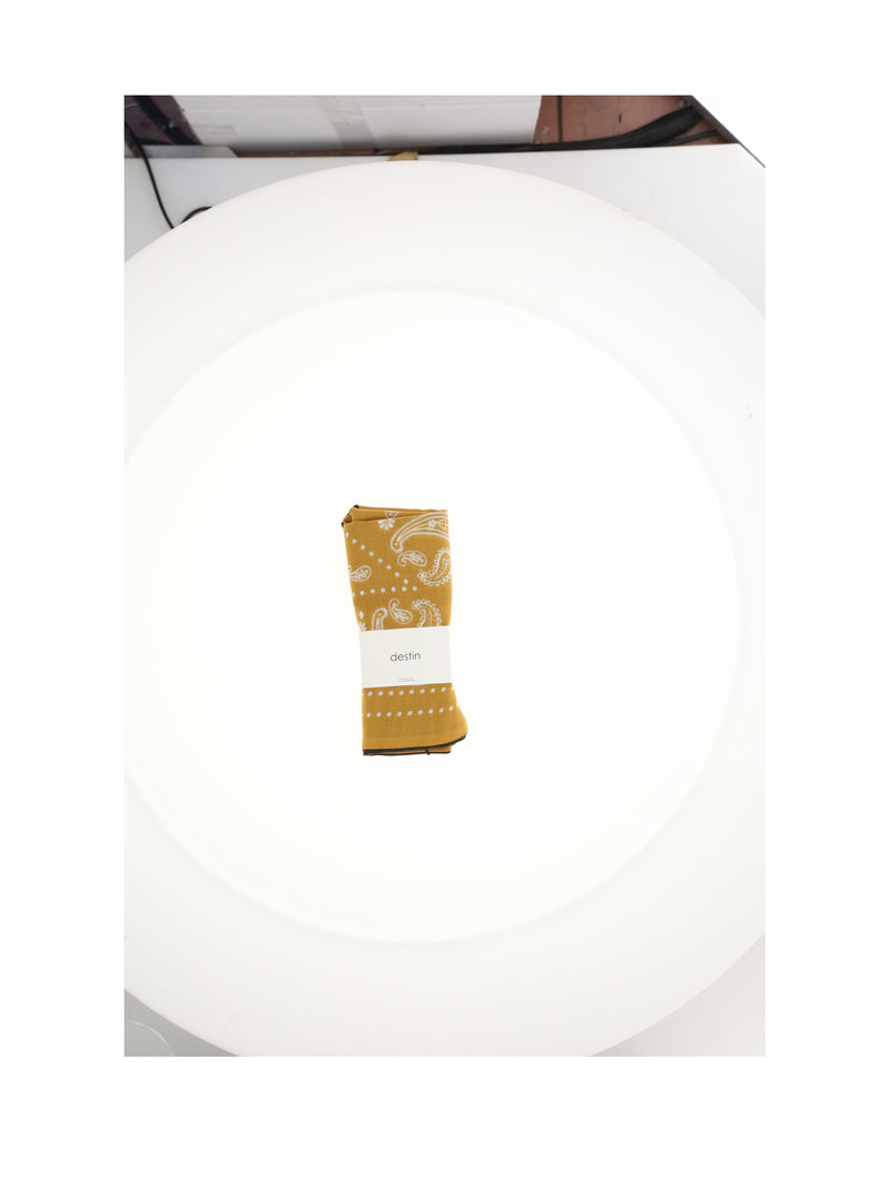 Destin Box Scarf — Gold Cotton Scarfs