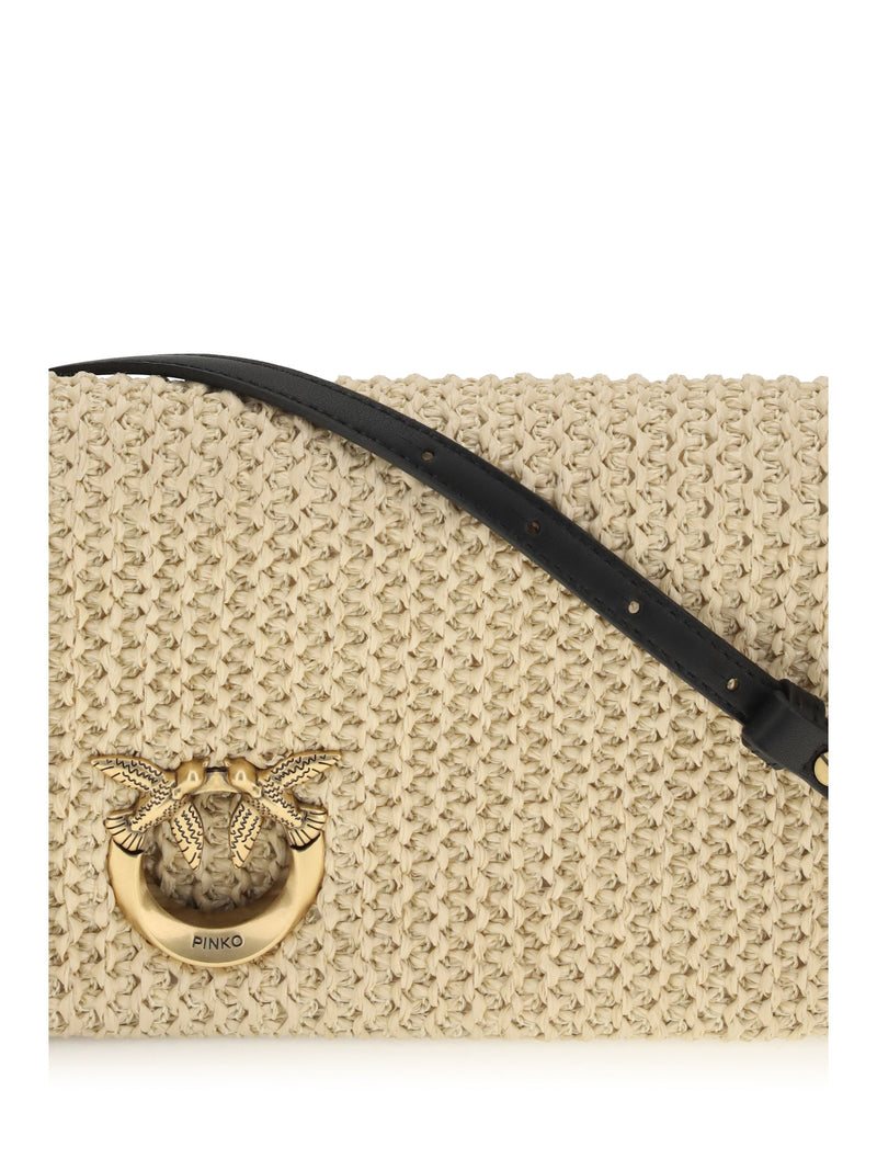 Pinko Love Shoulder Bag — Beige Polypropylene; Polyester