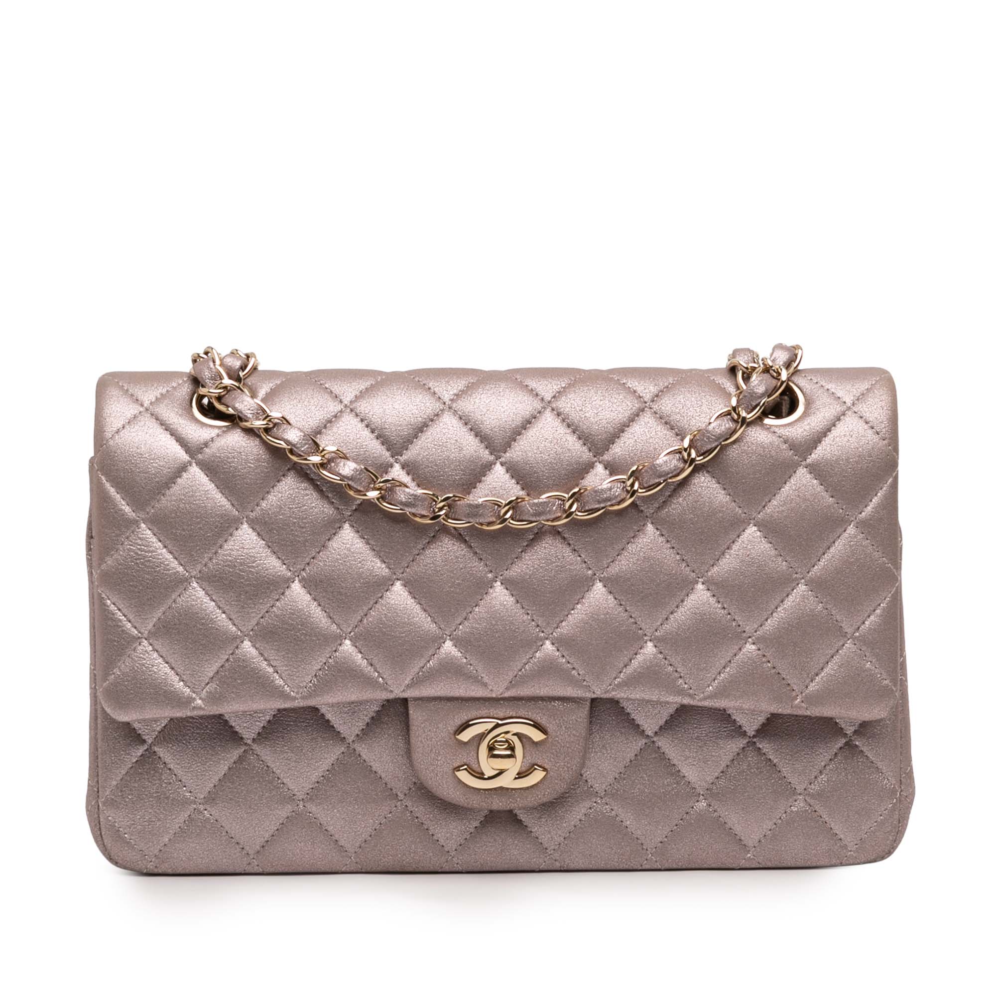 Medium Classic Iridescent Lambskin Double Flap - Image 1