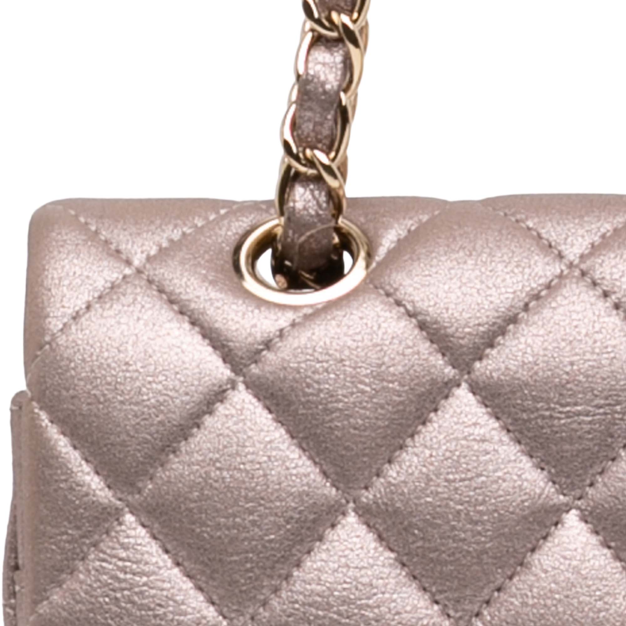 Medium Classic Iridescent Lambskin Double Flap - Image 10