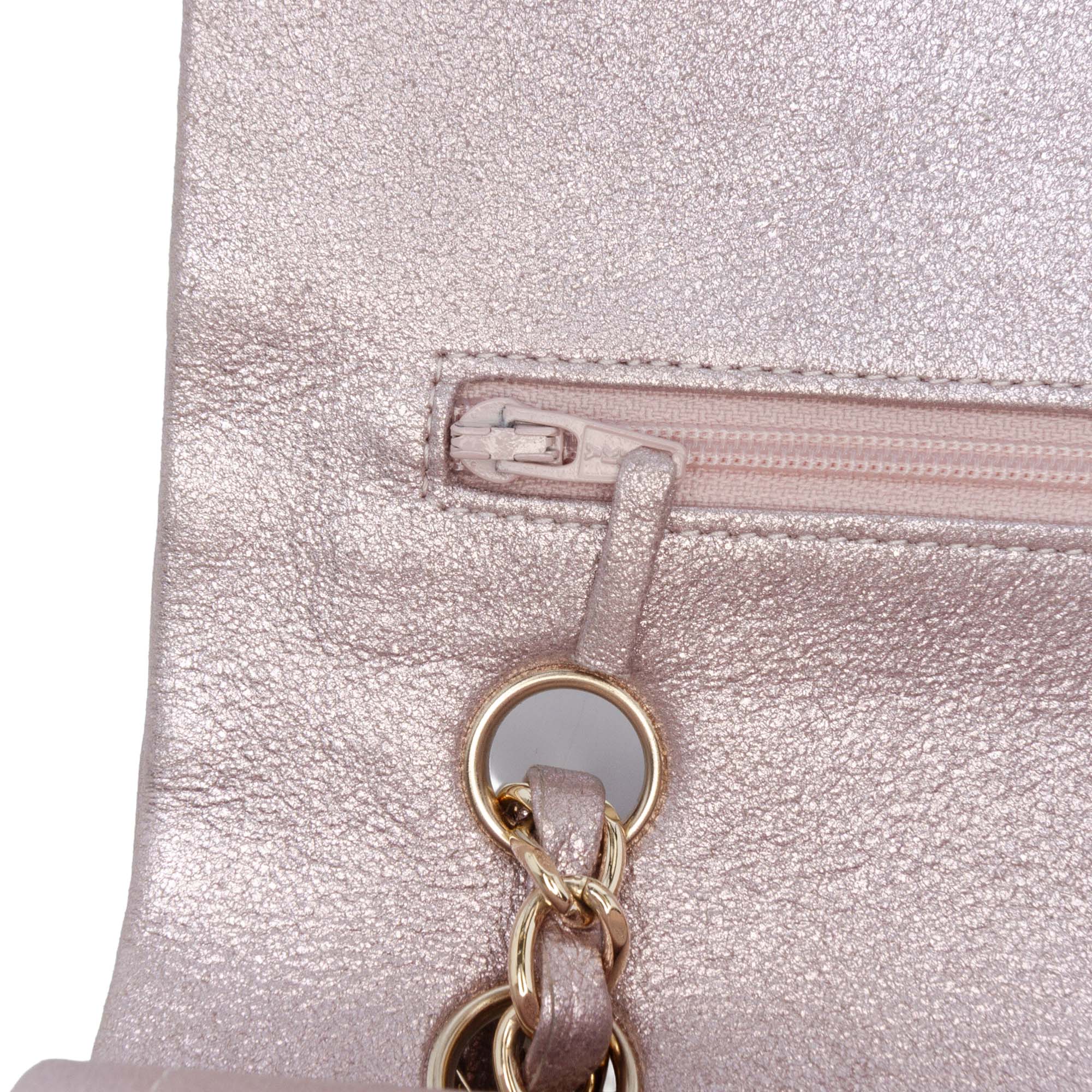 Medium Classic Iridescent Lambskin Double Flap - Image 11