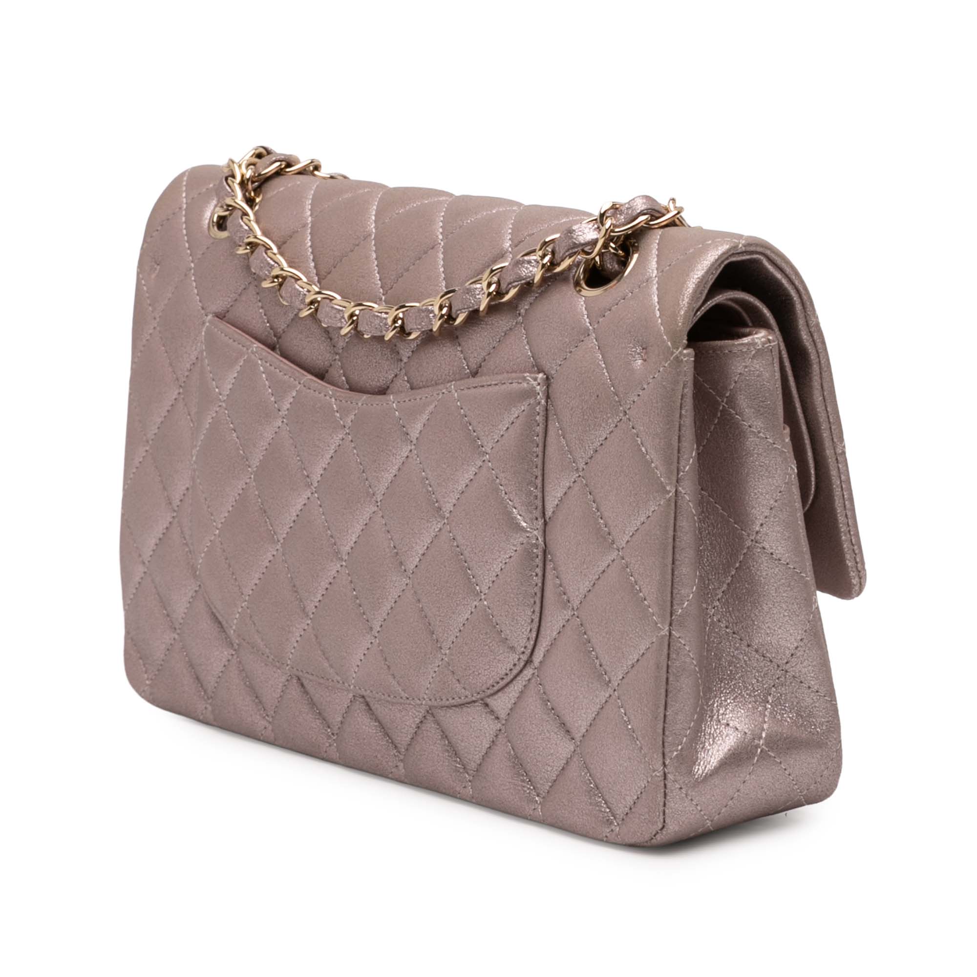 Medium Classic Iridescent Lambskin Double Flap - Image 2