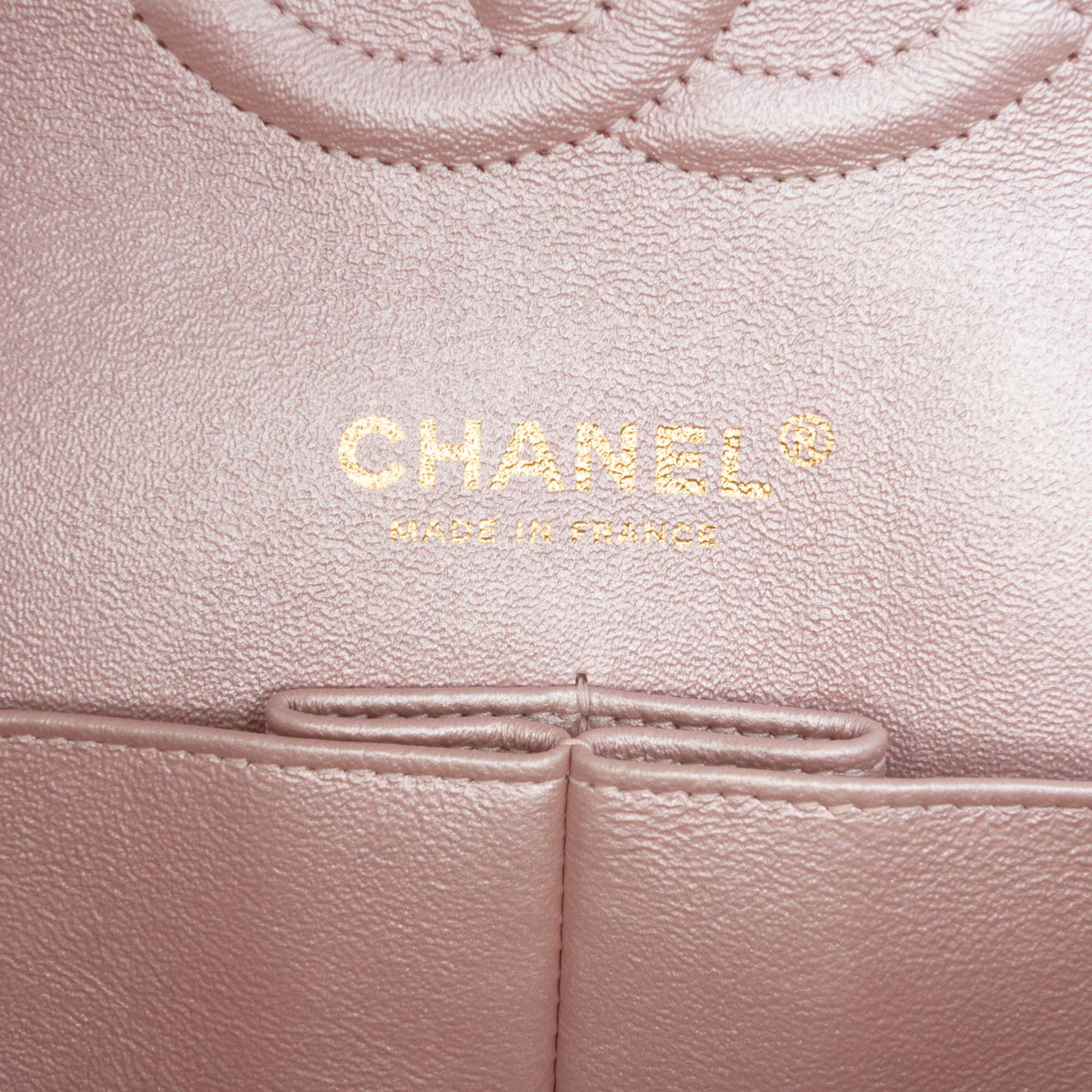 Medium Classic Iridescent Lambskin Double Flap - Image 5