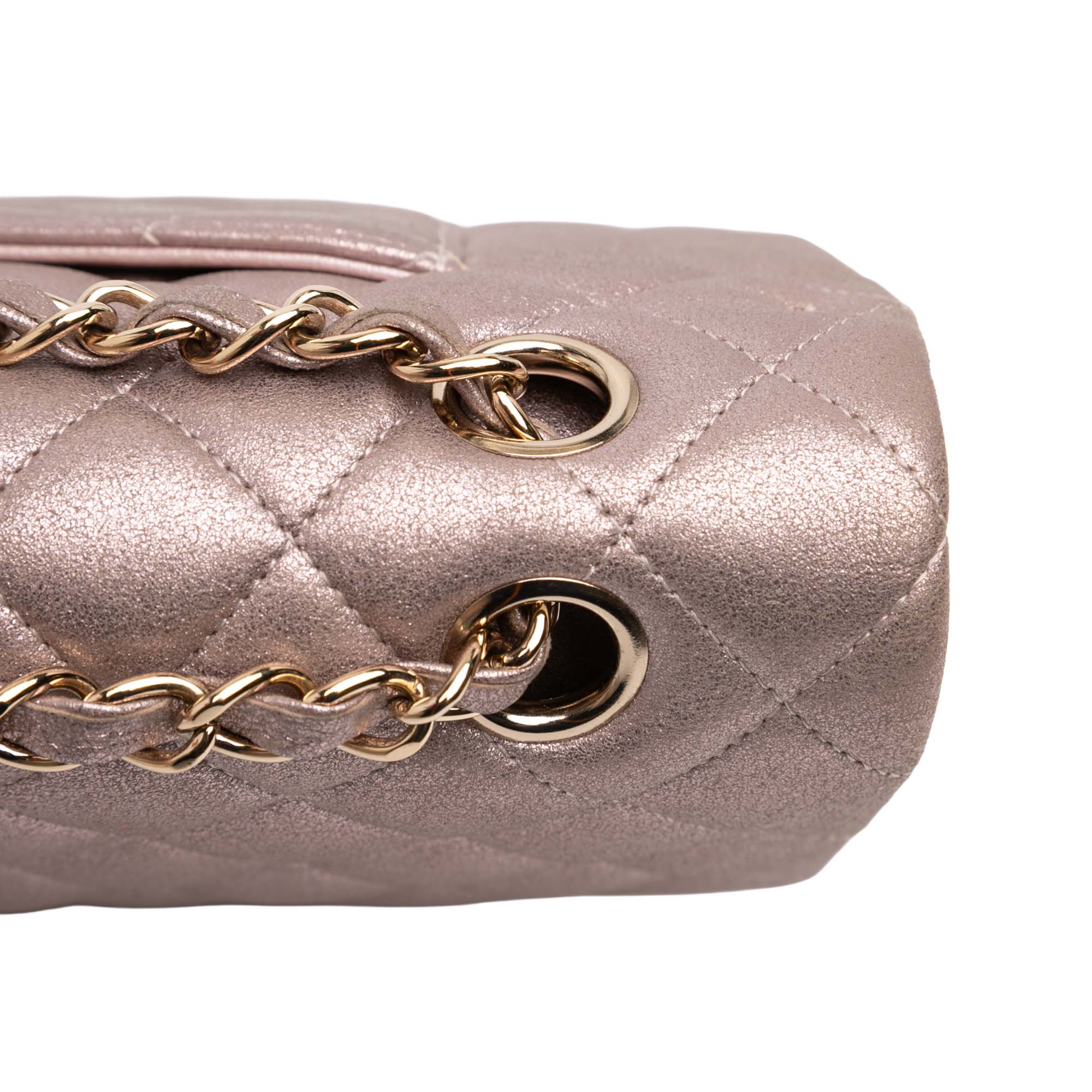 Medium Classic Iridescent Lambskin Double Flap - Image 8
