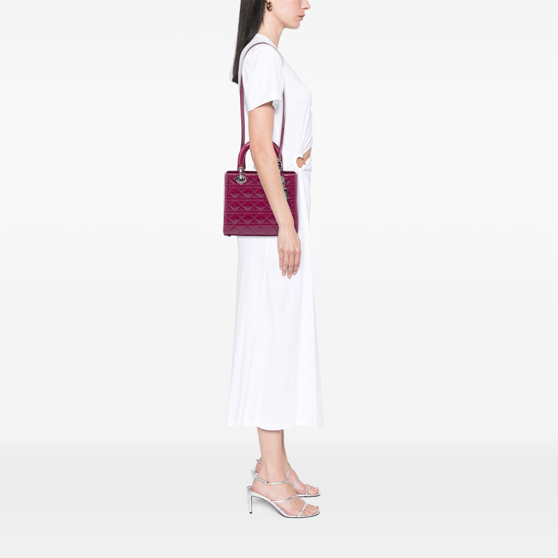 Medium Patent Cannage Lady Dior - Image 5