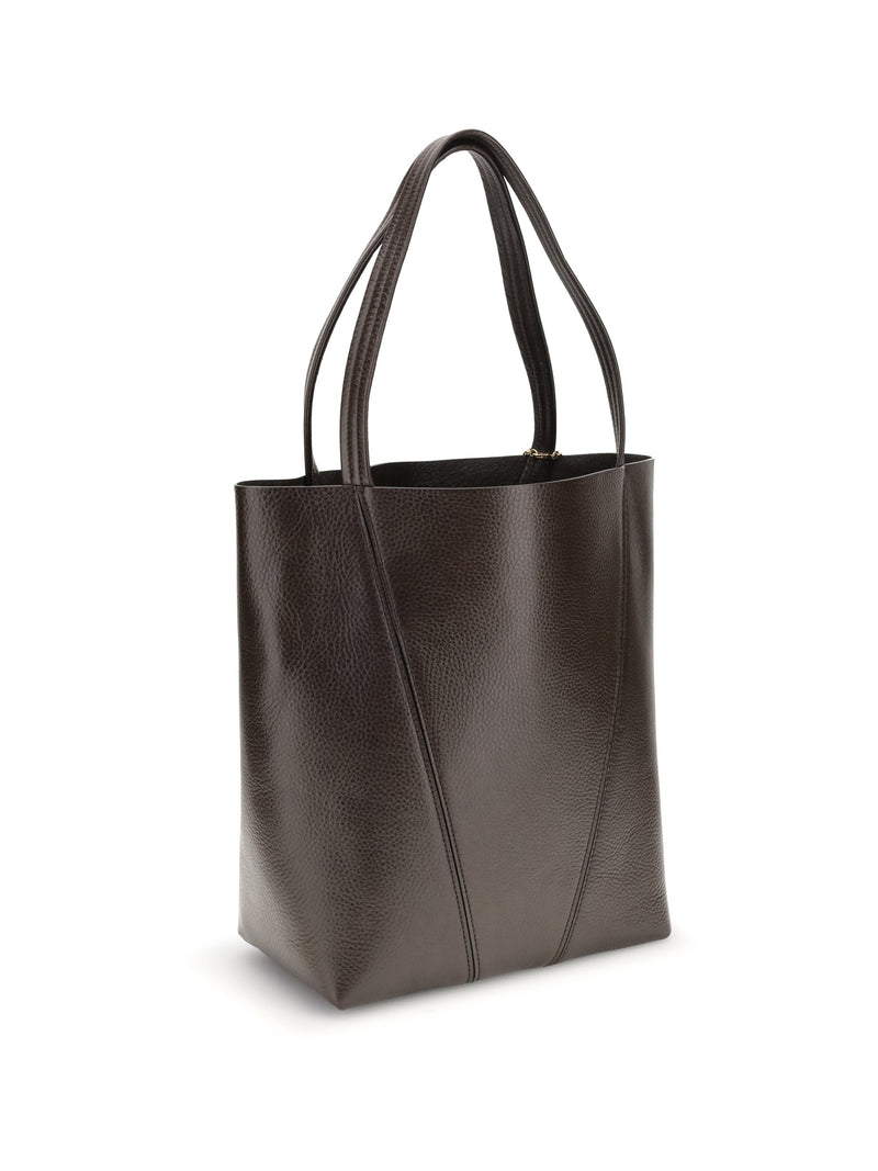 Chloé Spin Shoulder Bag — Brown Calf Leather Bos Taurus