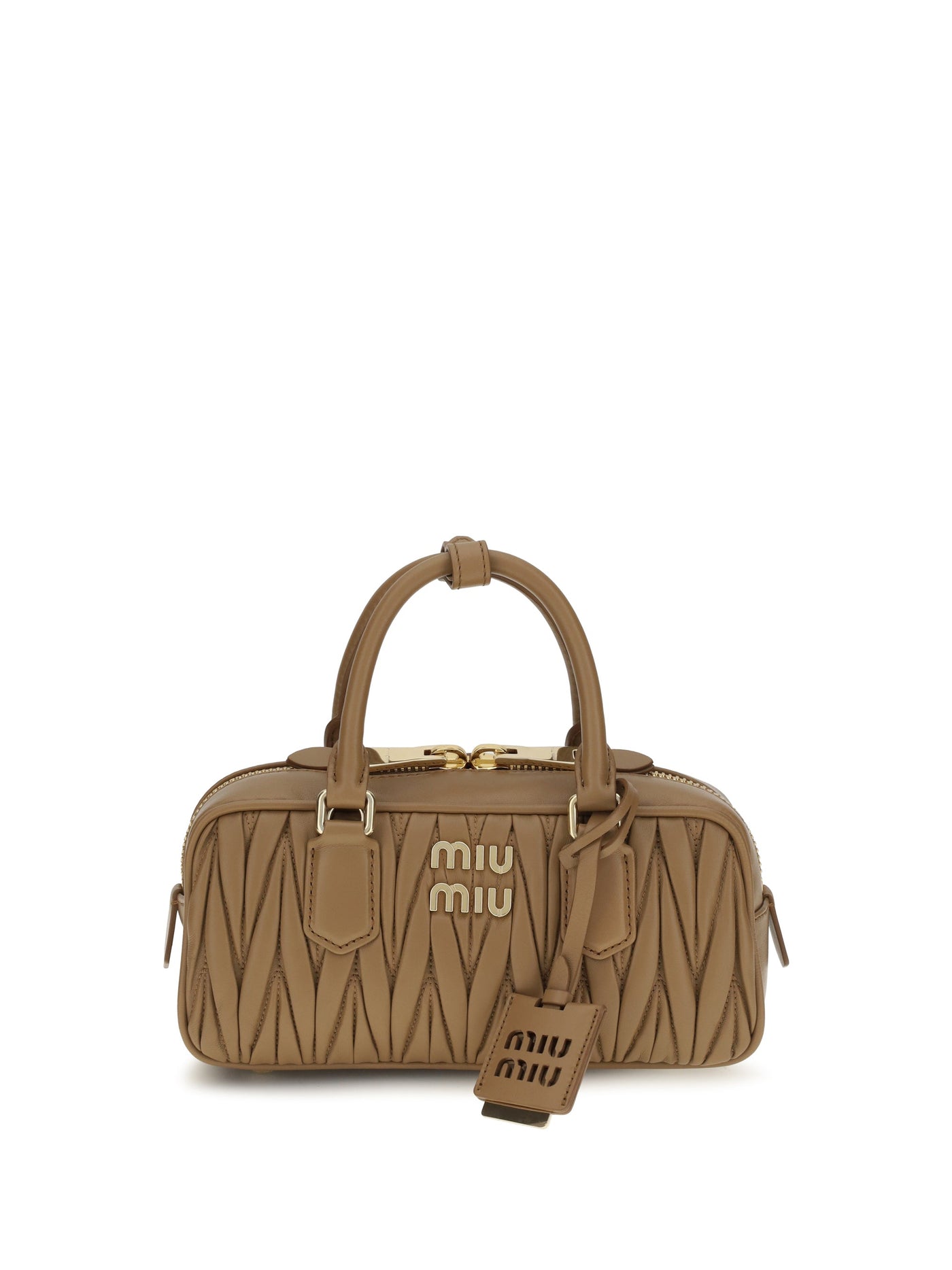 Miu Miu Arcadie Shoulder Bag — Beige Calf Leather