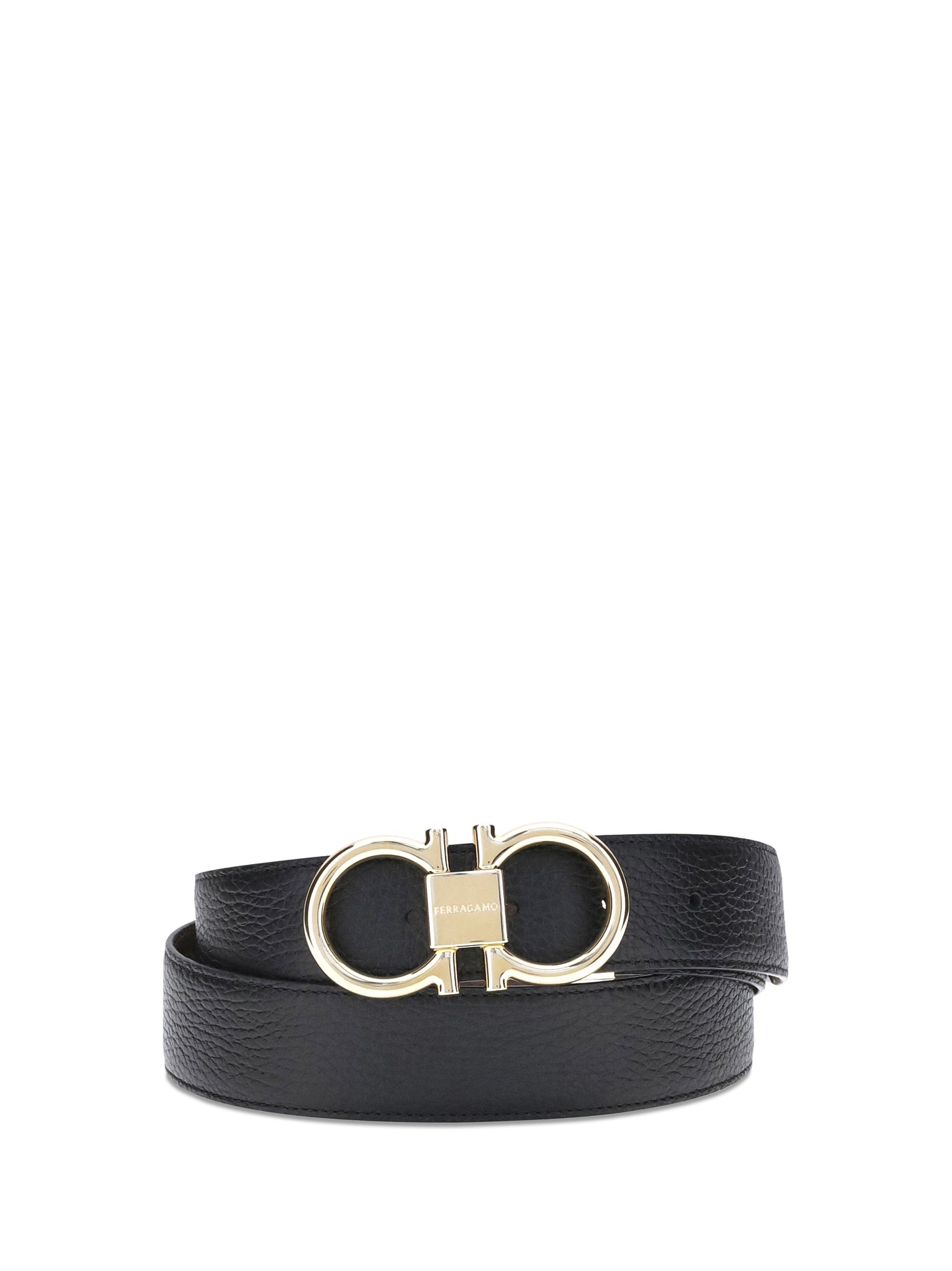 Ferragamo Reversible Leather Belt — Black Calf