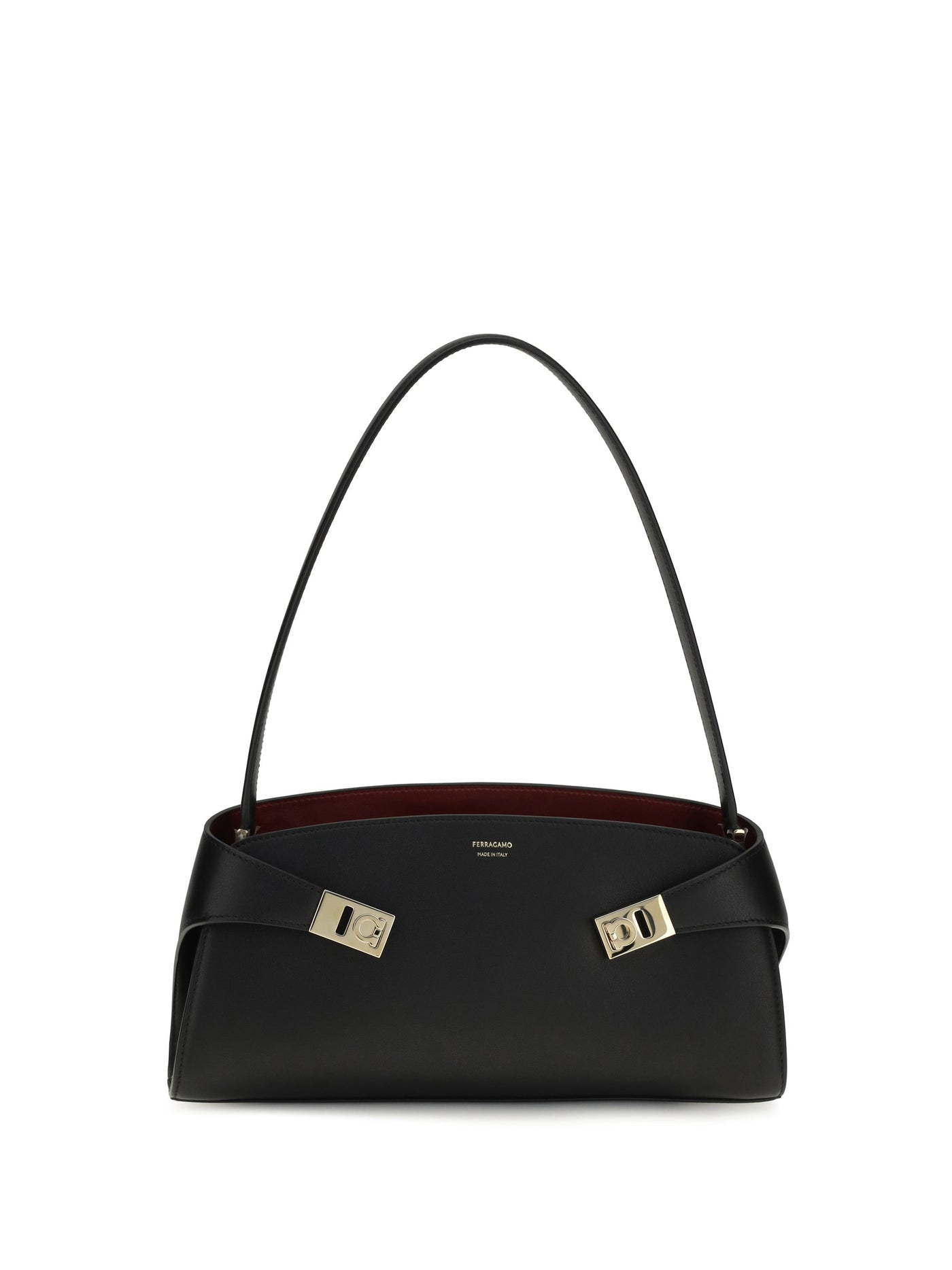 Ferragamo Hug Shoulder Bag — Black Calf Leather Bos Taurus