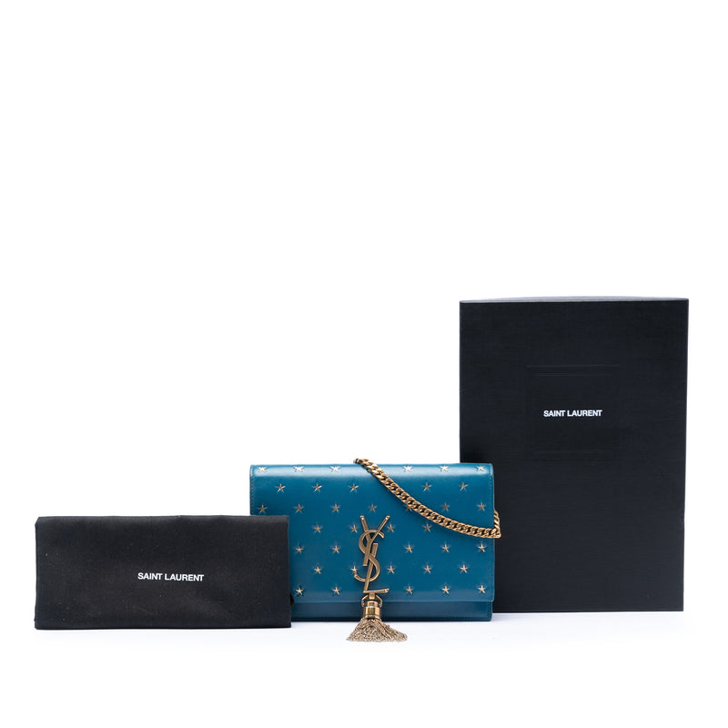Calfskin Star Print Classic Monogram Kate Tassel Wallet on Chain - Image 8