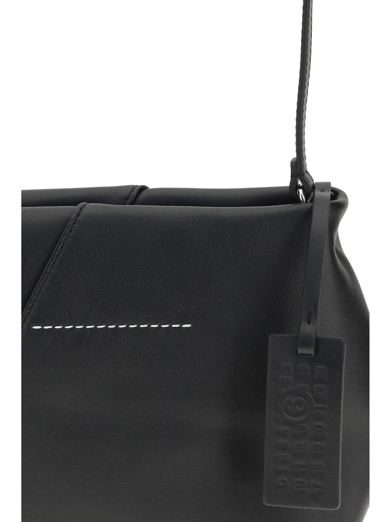 Mm6 Maison Margiela Shoulder Bag — Black Calf Leather