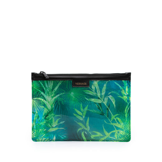 PVC Jungle Print Zipped Clutch - Image 1