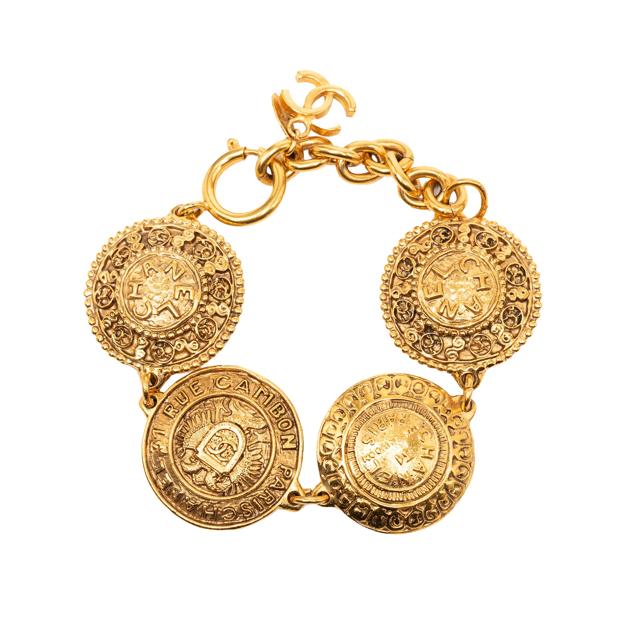 CC Gold Plated Medallion Link Bracelet - Image 1
