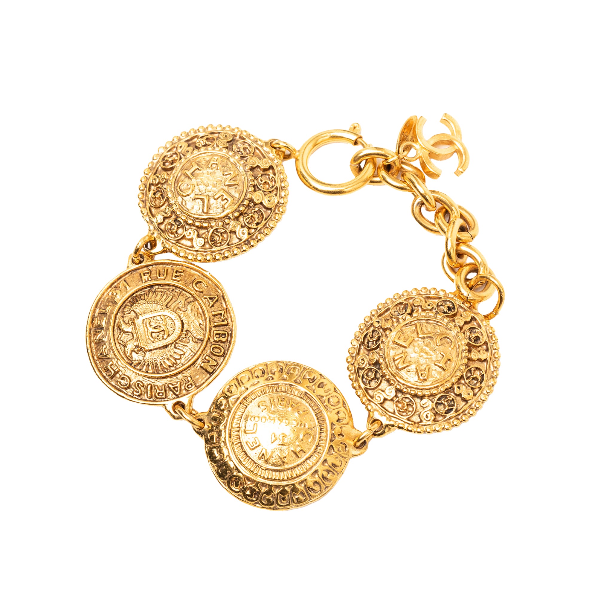 CC Gold Plated Medallion Link Bracelet - Image 2