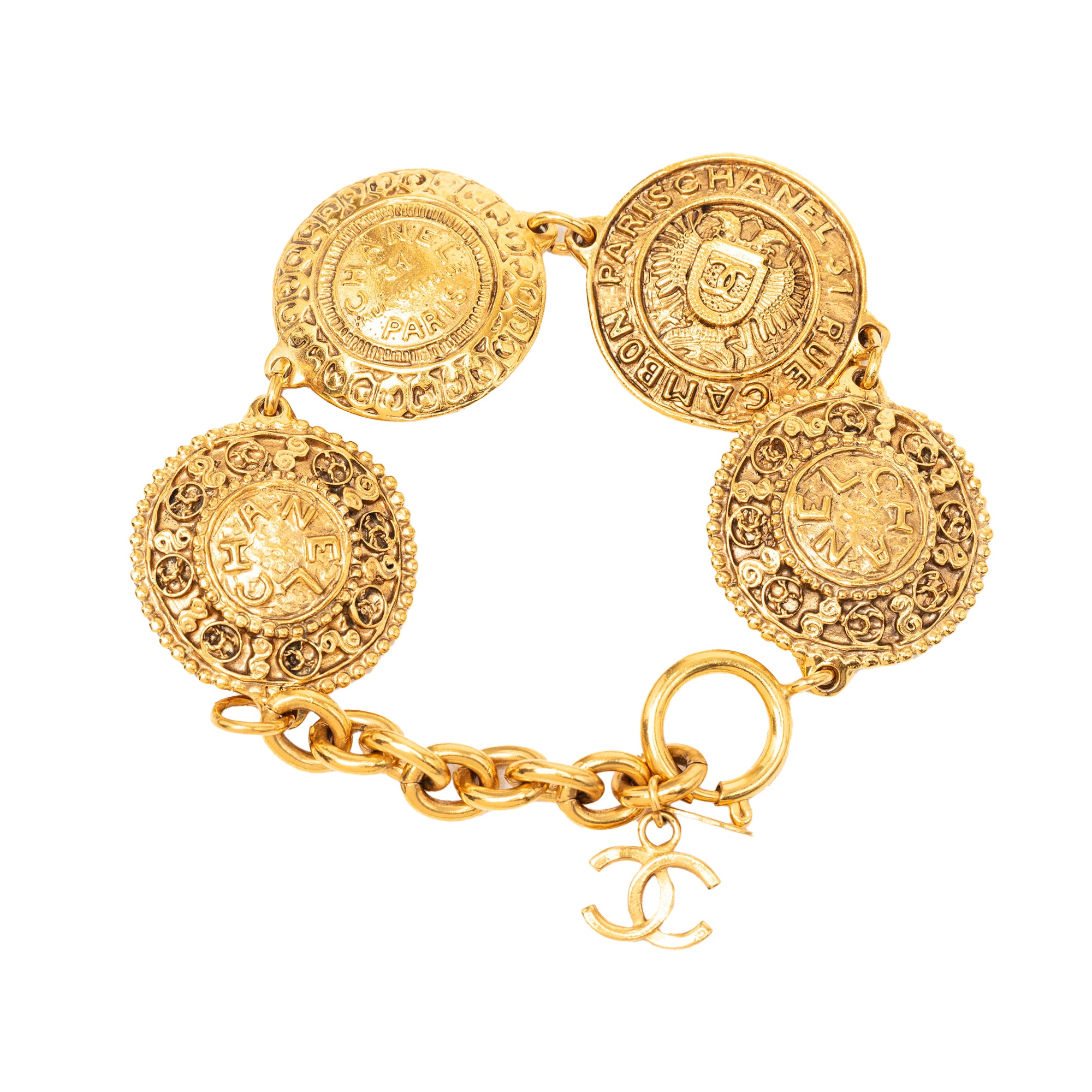 CC Gold Plated Medallion Link Bracelet - Image 3