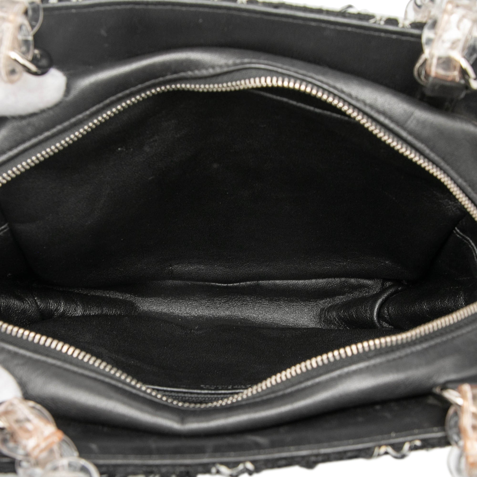 Tweed and Resin Zipped Chain Shopping Bag - Image 4