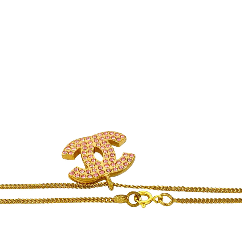 CC Gold Plated Rhinestone Pendant Necklace - Image 2