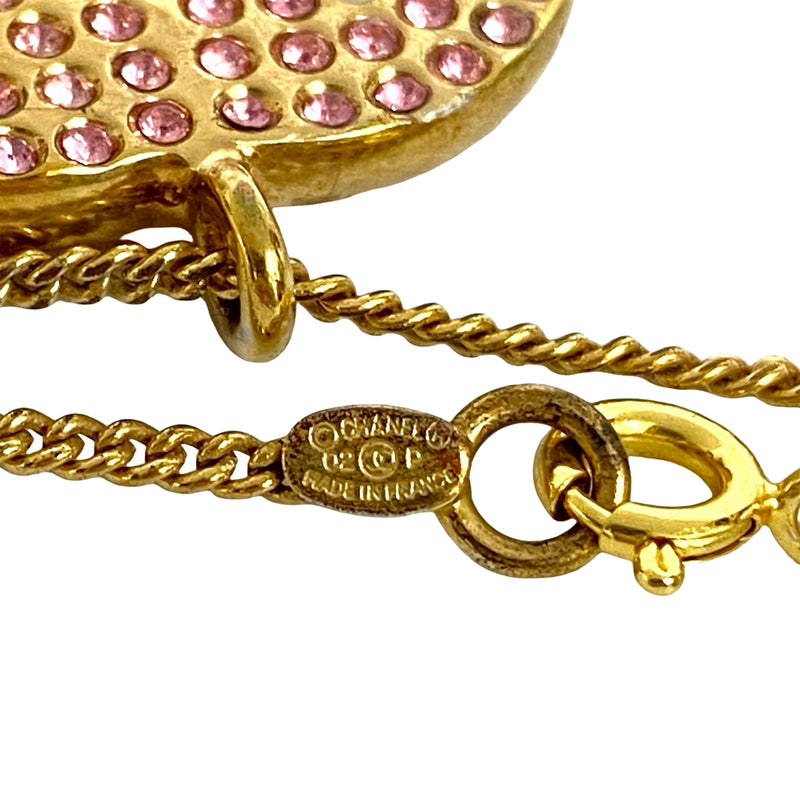 CC Gold Plated Rhinestone Pendant Necklace - Image 3