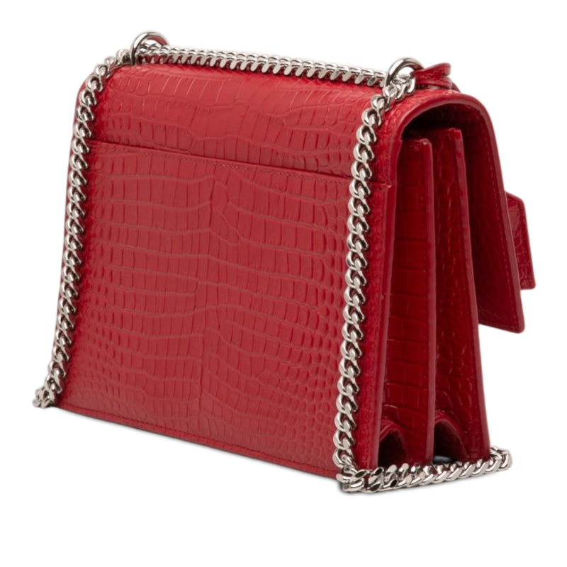Medium Croc Embossed Leather Monogram Sunset Crossbody - Image 2
