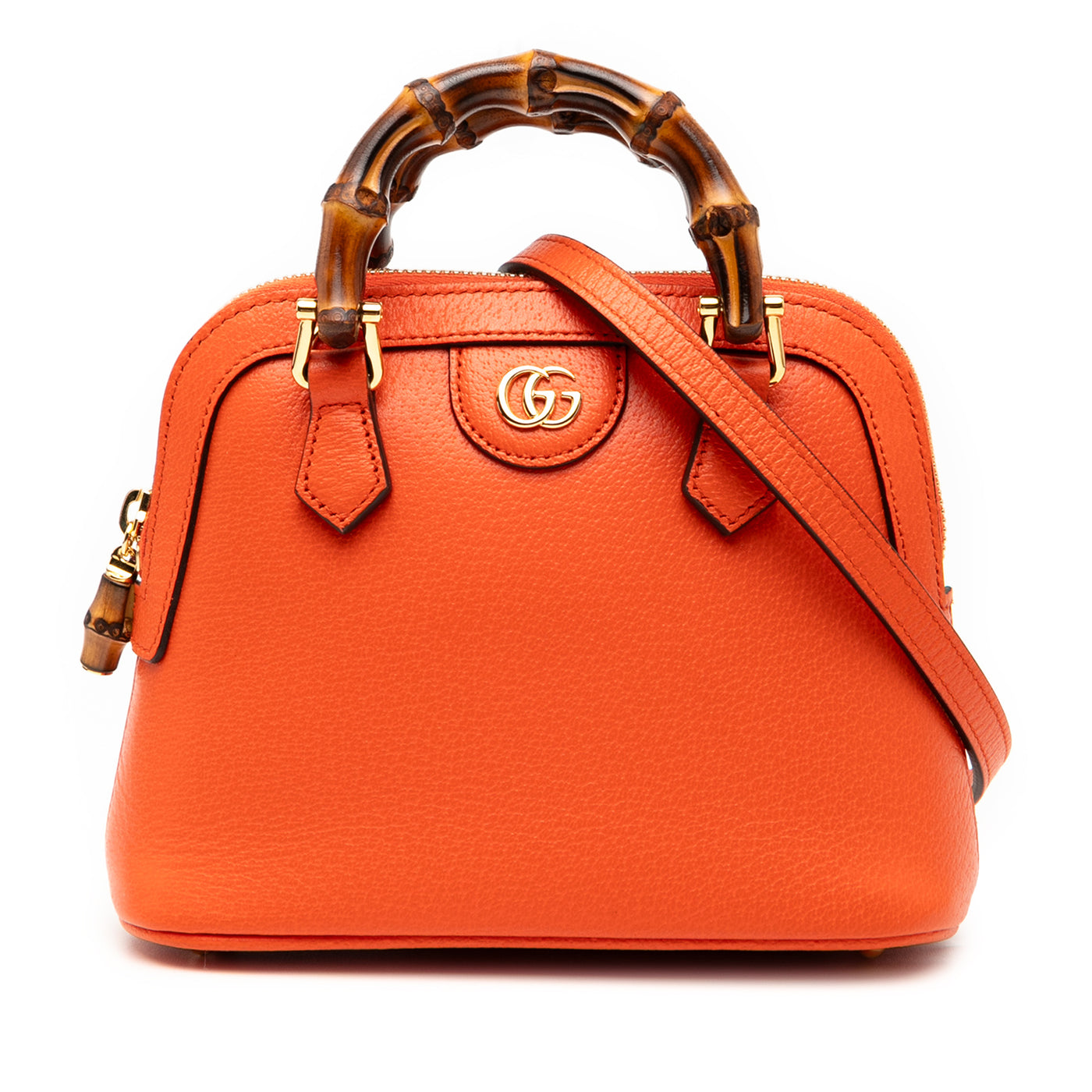 Mini Dollar Calfskin Bamboo Diana Dome Satchel - Image 1