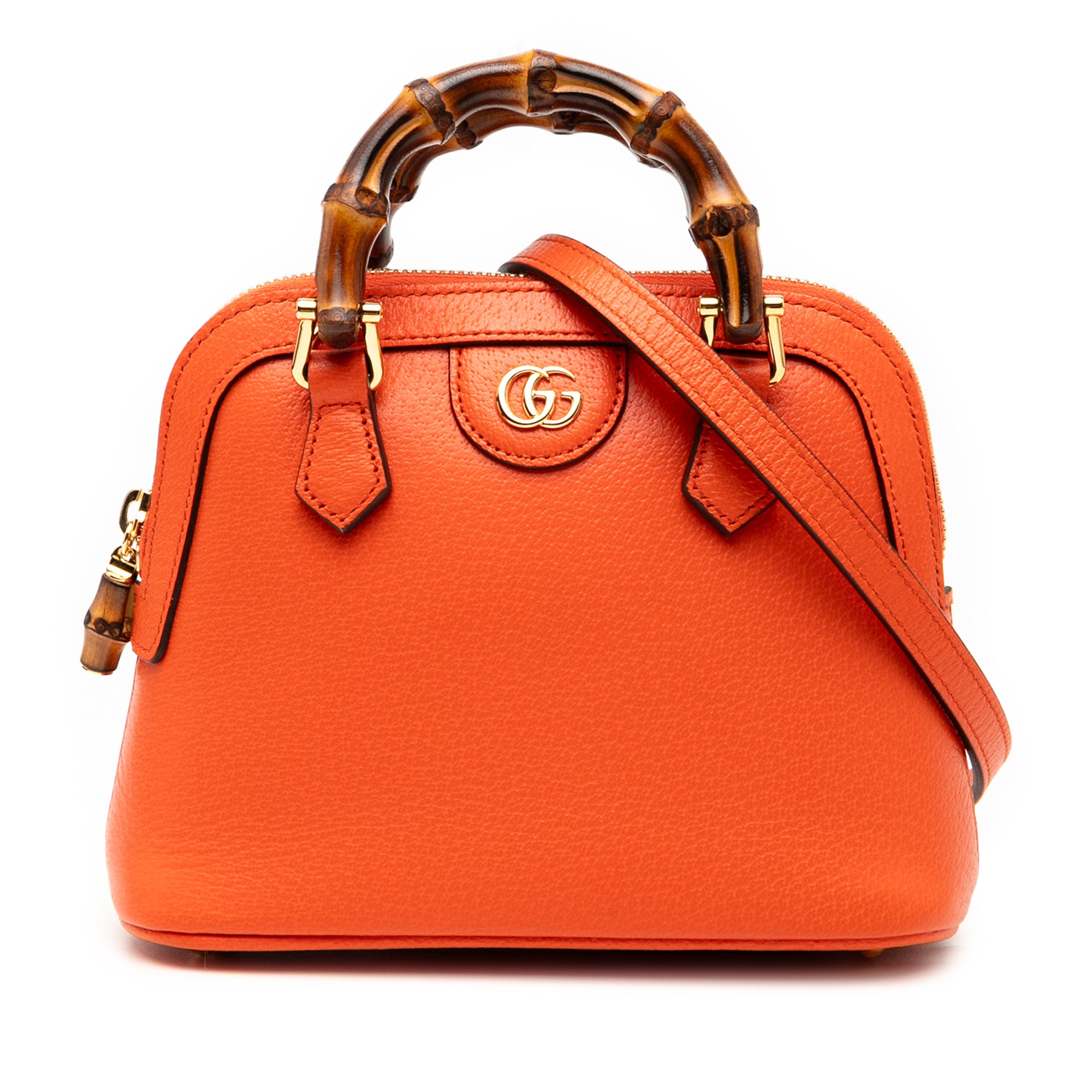 Mini Dollar Calfskin Bamboo Diana Dome Satchel - Image 1