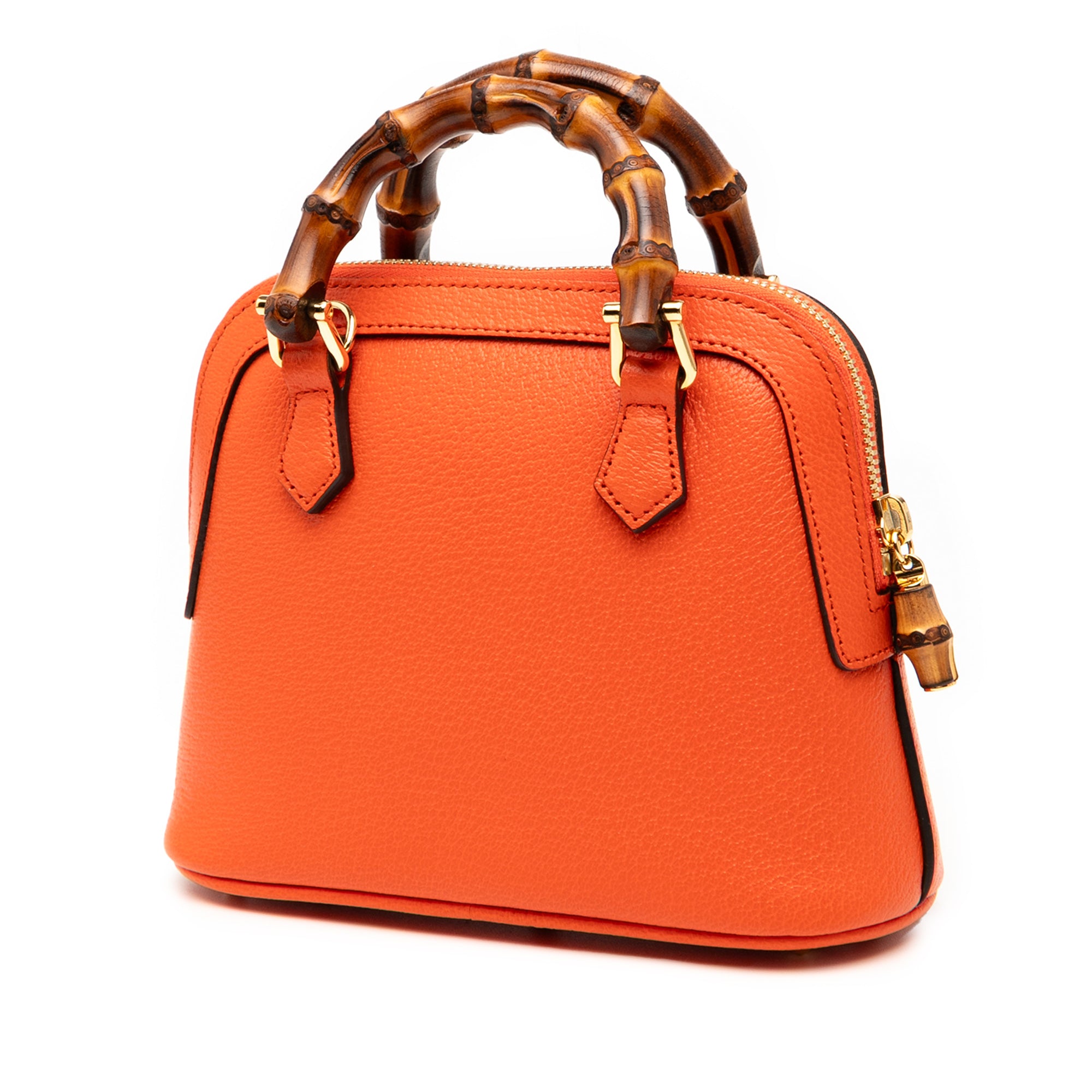 Mini Dollar Calfskin Bamboo Diana Dome Satchel - Image 2