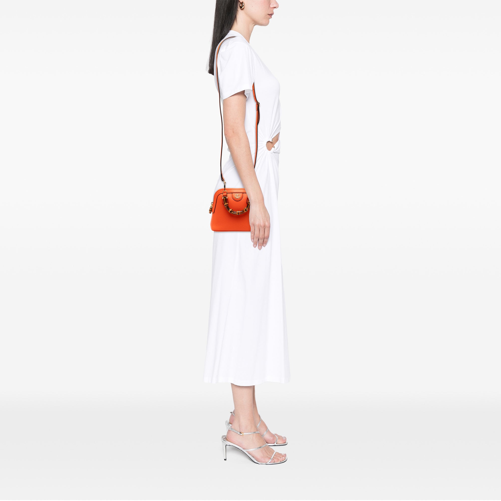 Mini Dollar Calfskin Bamboo Diana Dome Satchel - Image 7