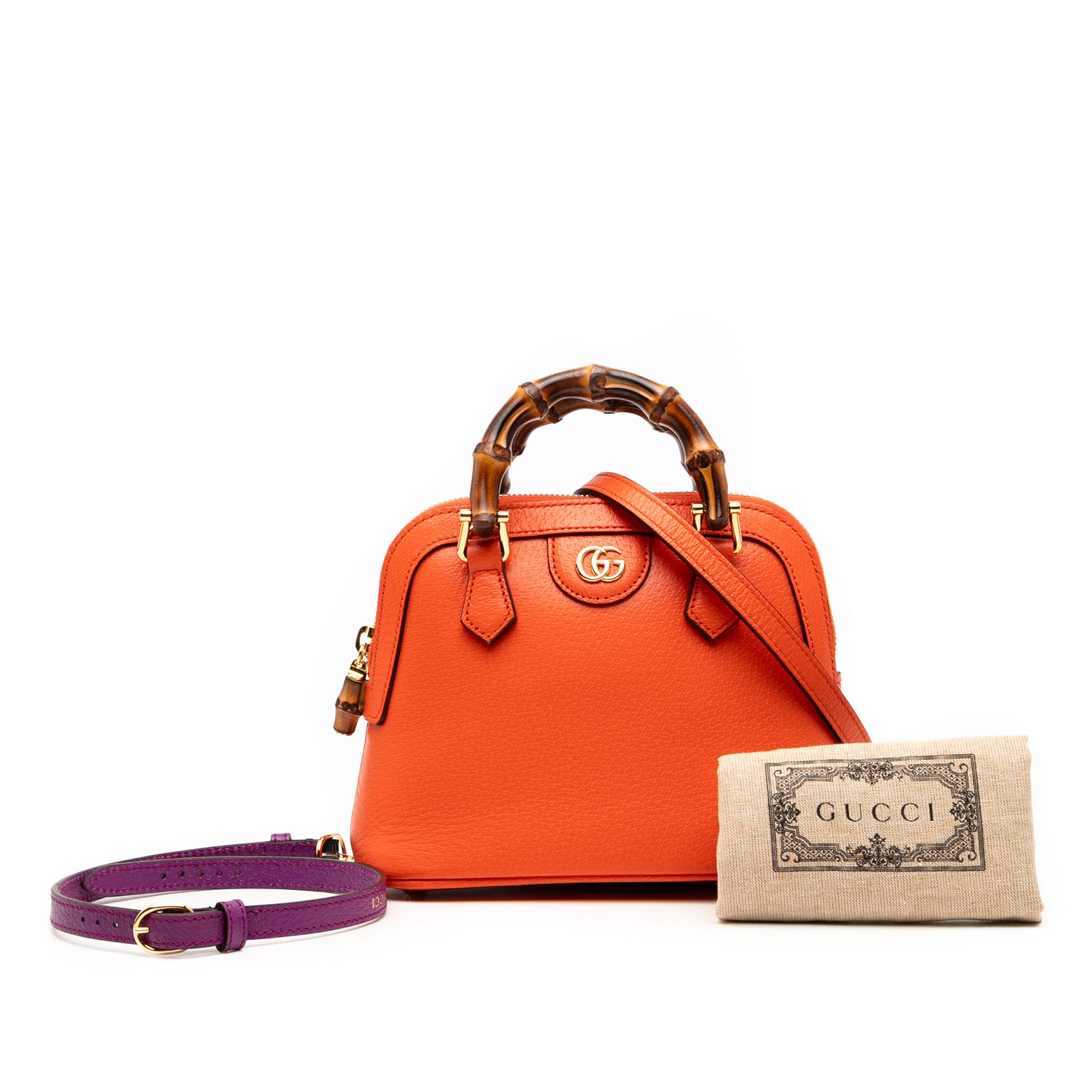 Mini Dollar Calfskin Bamboo Diana Dome Satchel - Image 8