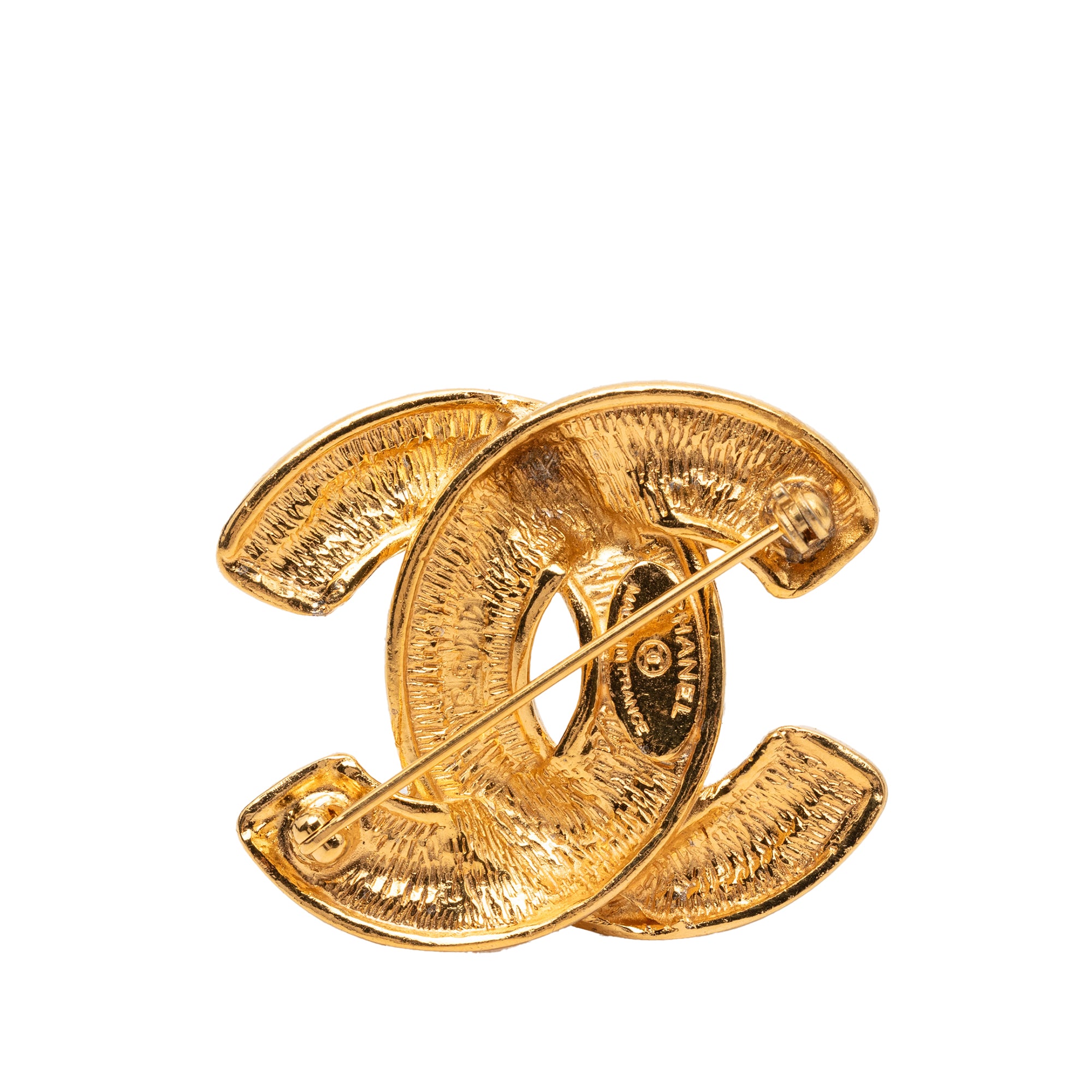 CC Quilted Gold Plated Pin Brooch - Image 2