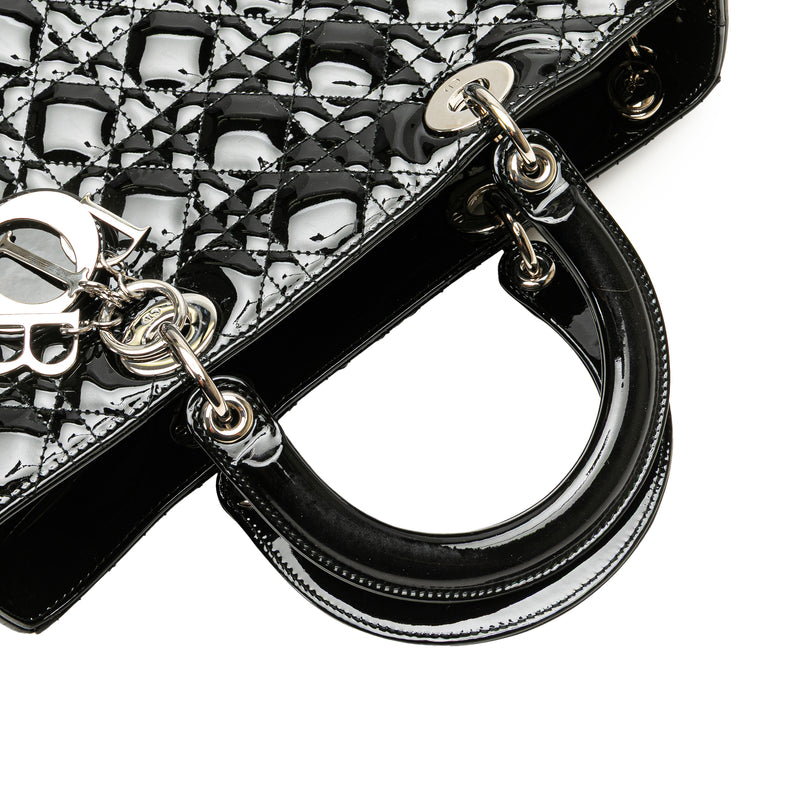 Large Patent Cannage Lady Dior - Image 10