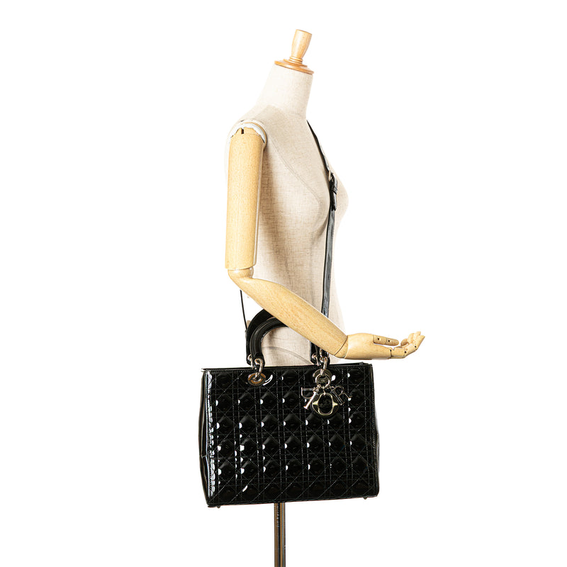 Large Patent Cannage Lady Dior - Image 11