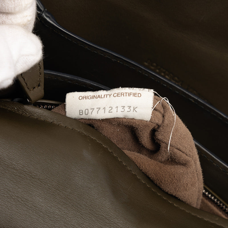 Medium Intrecciato Trimmed Nappa Piazza Satchel - Image 6