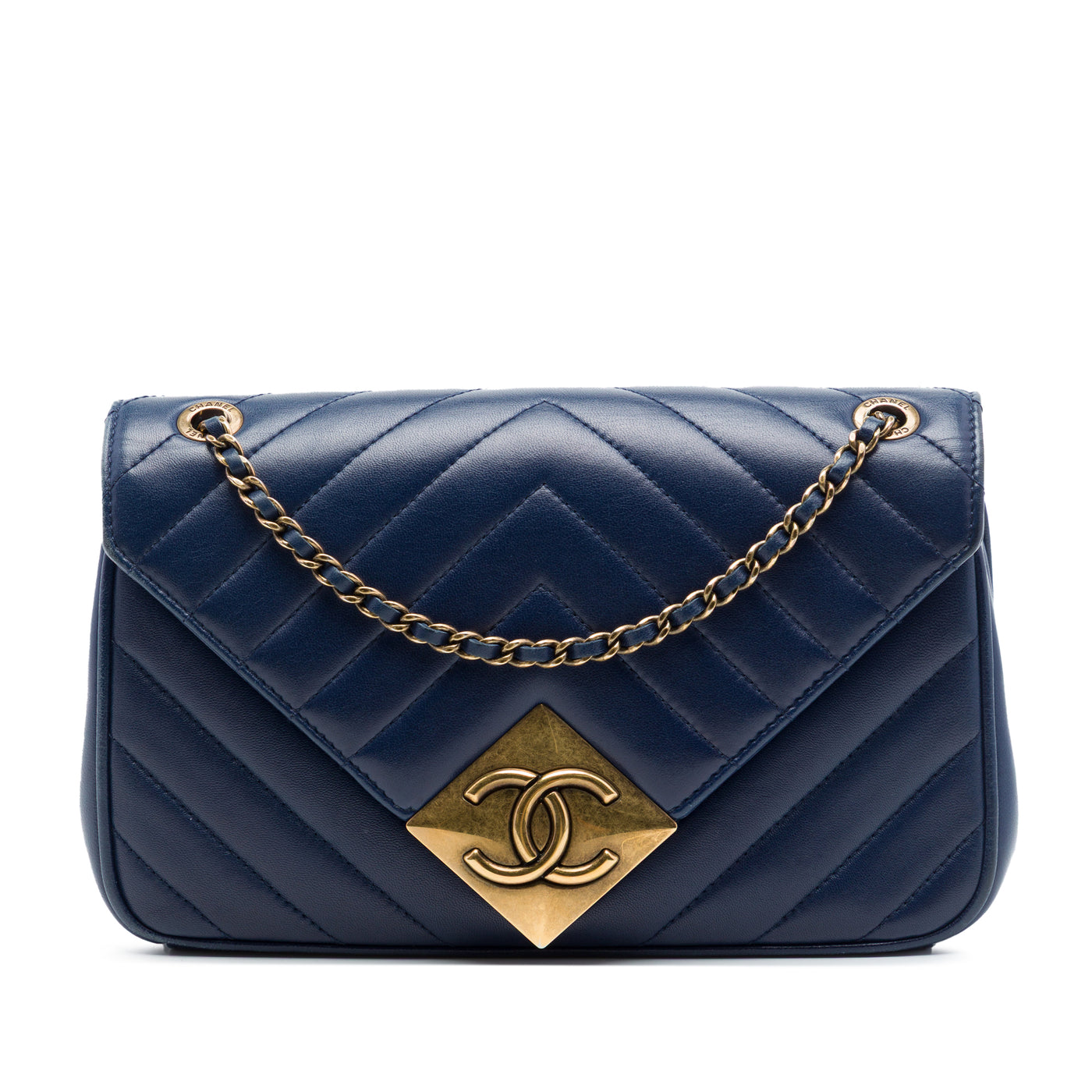 Chevron Lambskin Pyramid CC Flap - Image 1