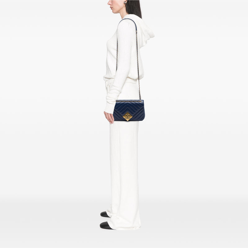 Chevron Lambskin Pyramid CC Flap - Image 6