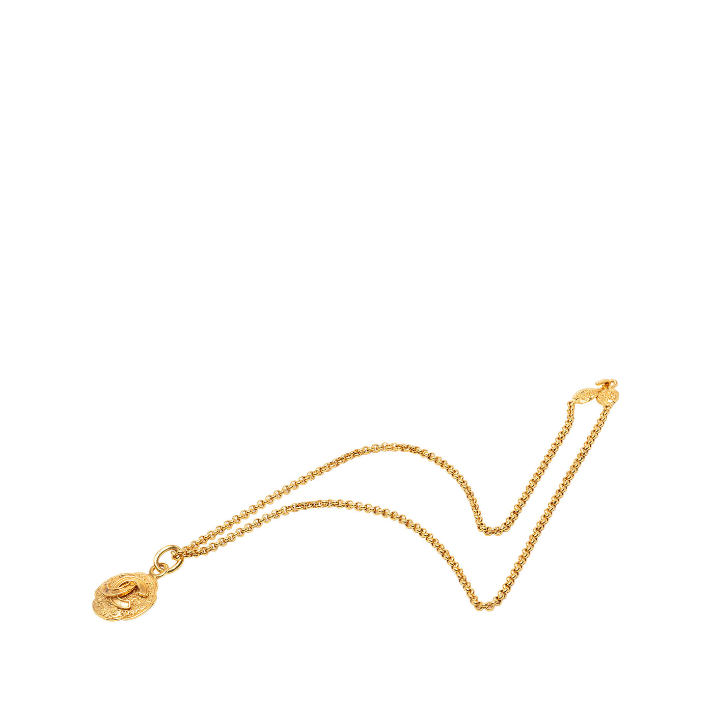 CC Gold Plated Medallion Pendant Necklace - Image 1