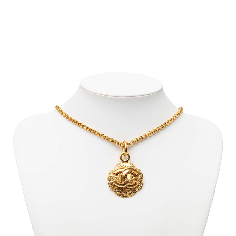 CC Gold Plated Medallion Pendant Necklace - Image 5