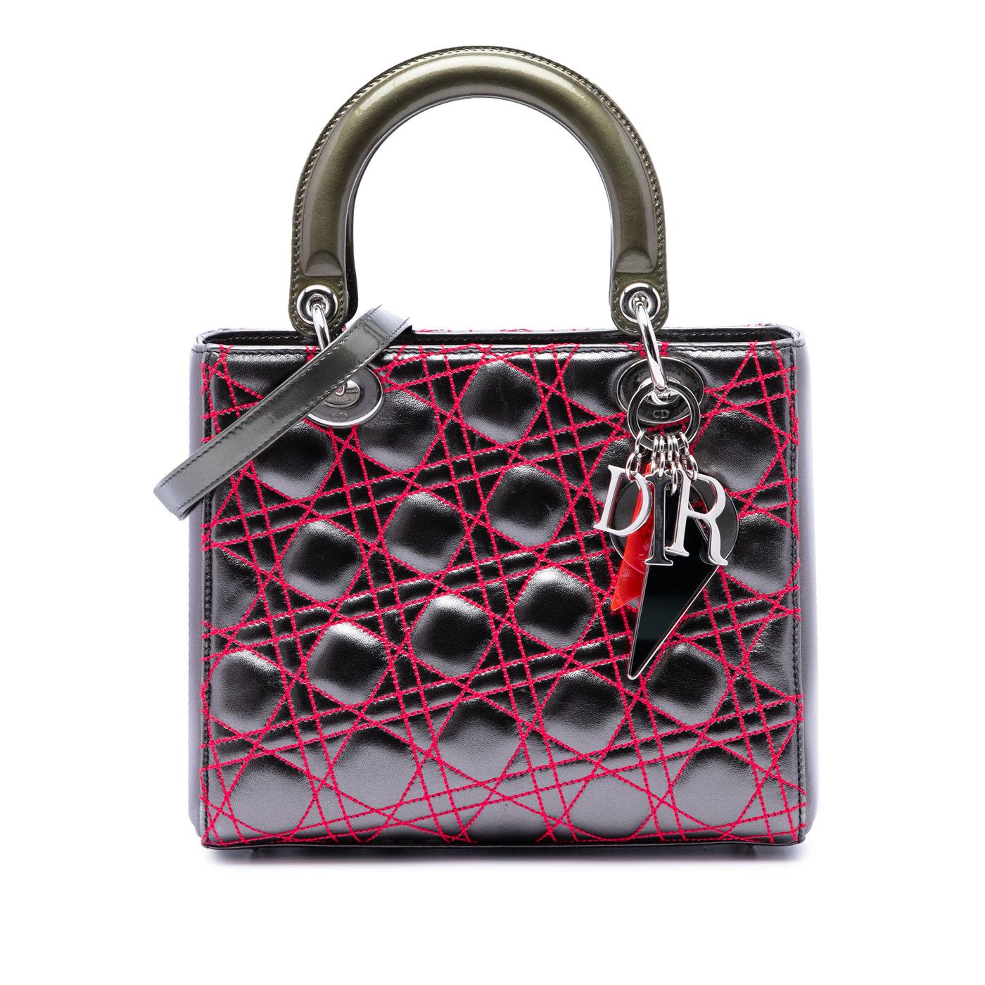 Anselm Reyle Medium Metallic Lambskin Cannage Lady Dior - Image 1