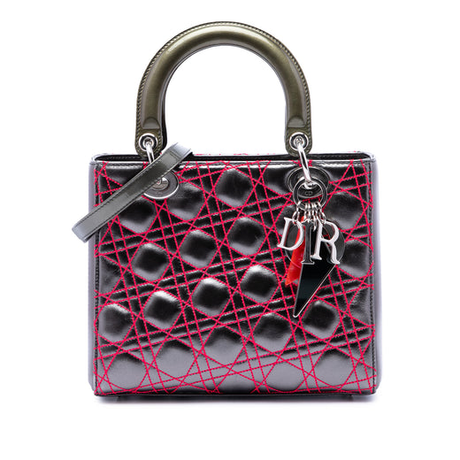 Anselm Reyle Medium Metallic Lambskin Cannage Lady Dior - Image 1