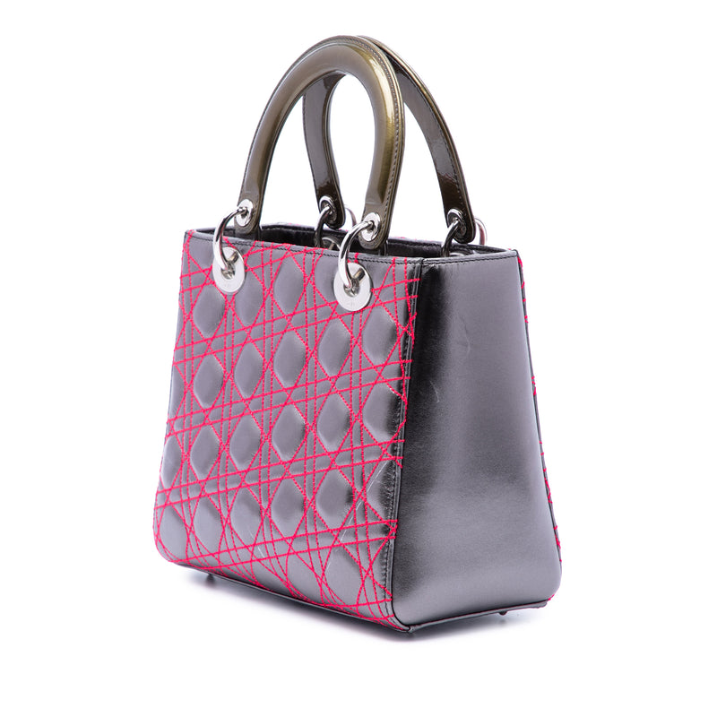 Anselm Reyle Medium Metallic Lambskin Cannage Lady Dior - Image 2