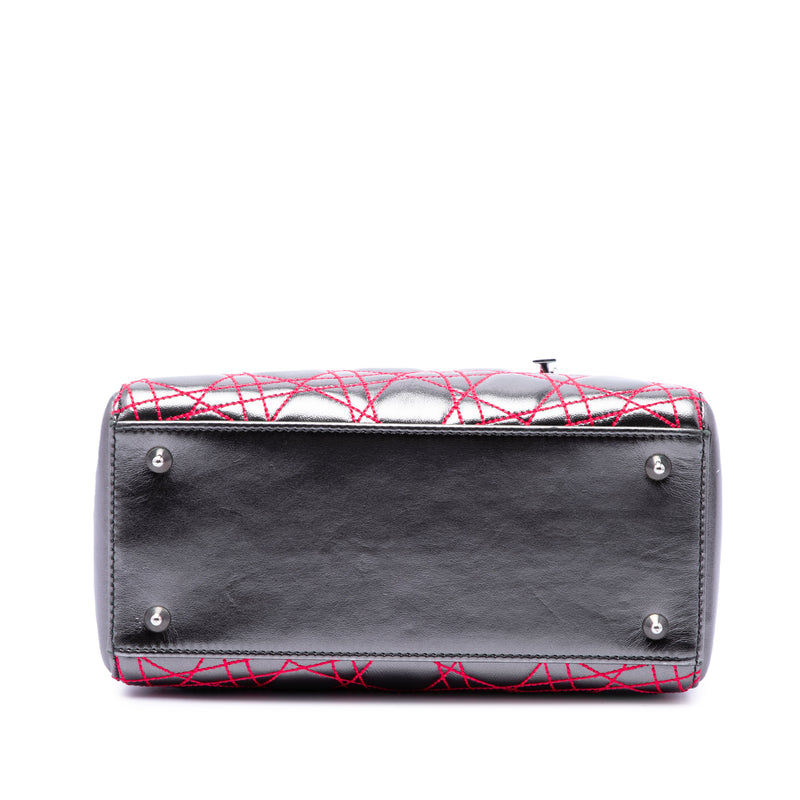 Anselm Reyle Medium Metallic Lambskin Cannage Lady Dior - Image 3