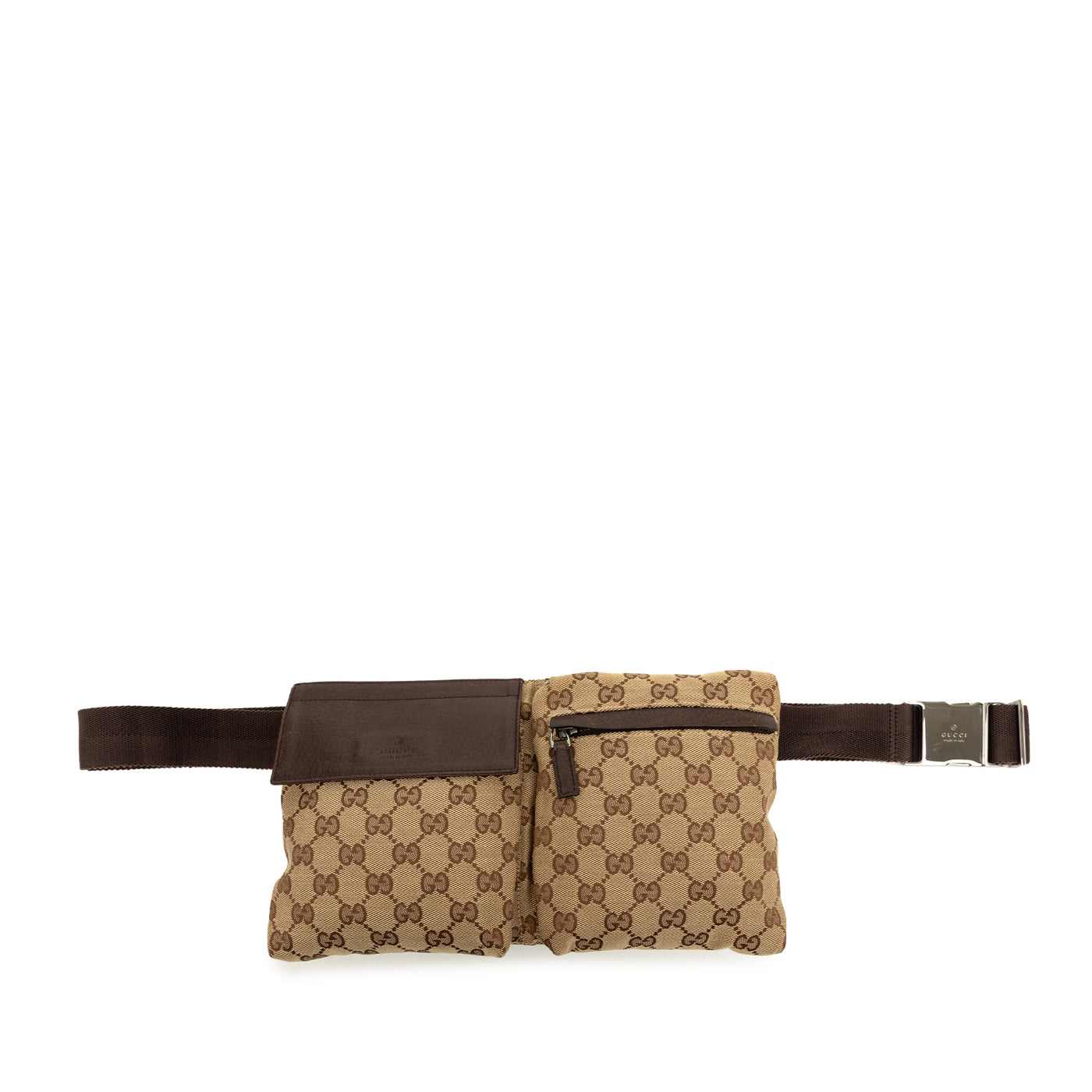 GG Canvas Double Pocket Belt Bag - Image 1