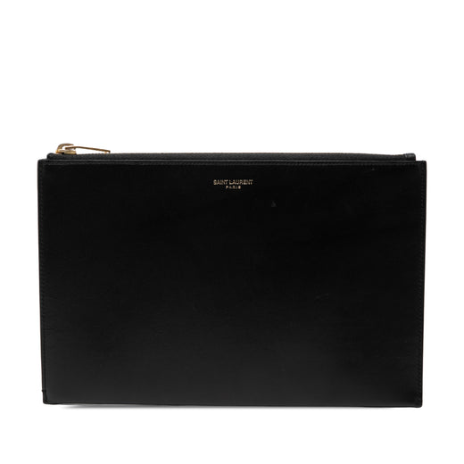 Leather Zip Clutch - Image 1