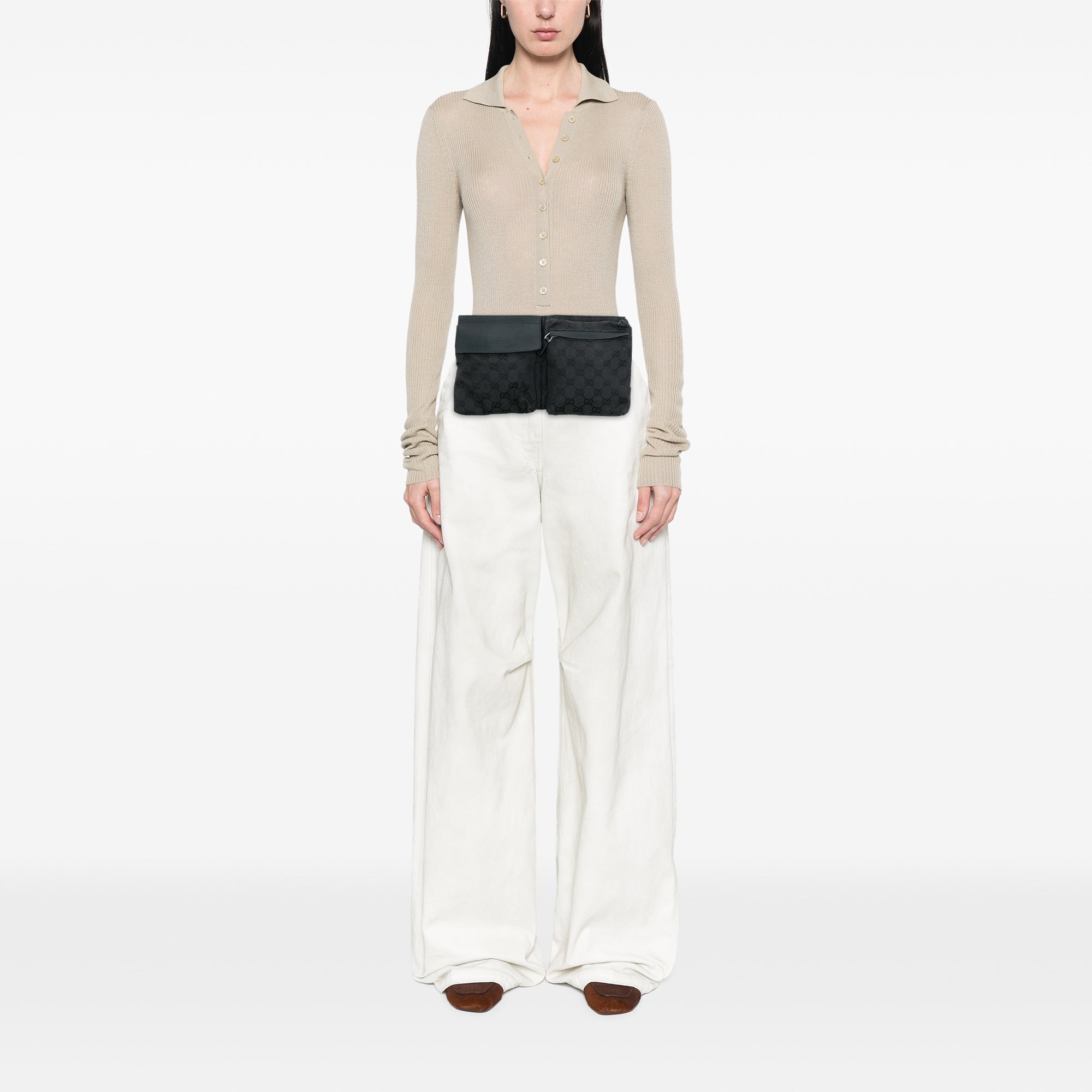 GG Canvas Double Pocket Belt Bag - Image 7