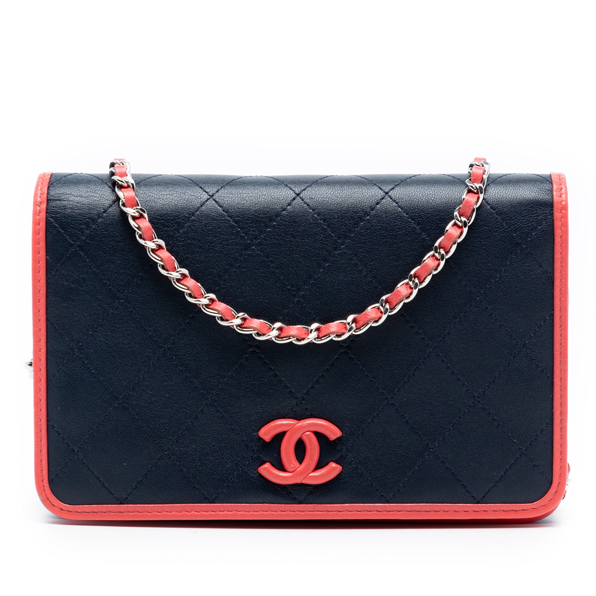 Quilted Lambskin Color Pop CC Wallet on Chain - Image 1