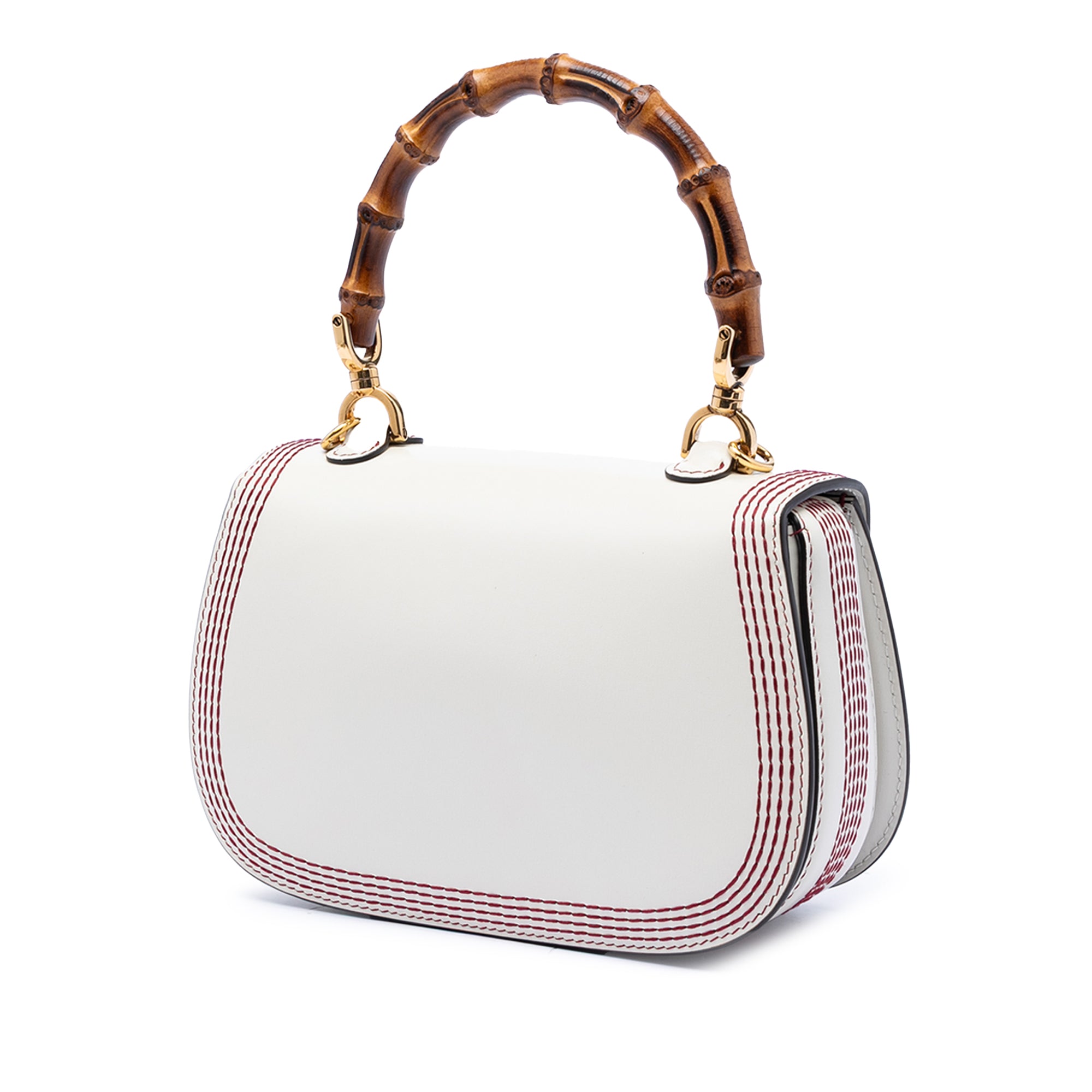 Small Calfskin Stitched Bamboo 1947 Top Handle Bag - Image 2