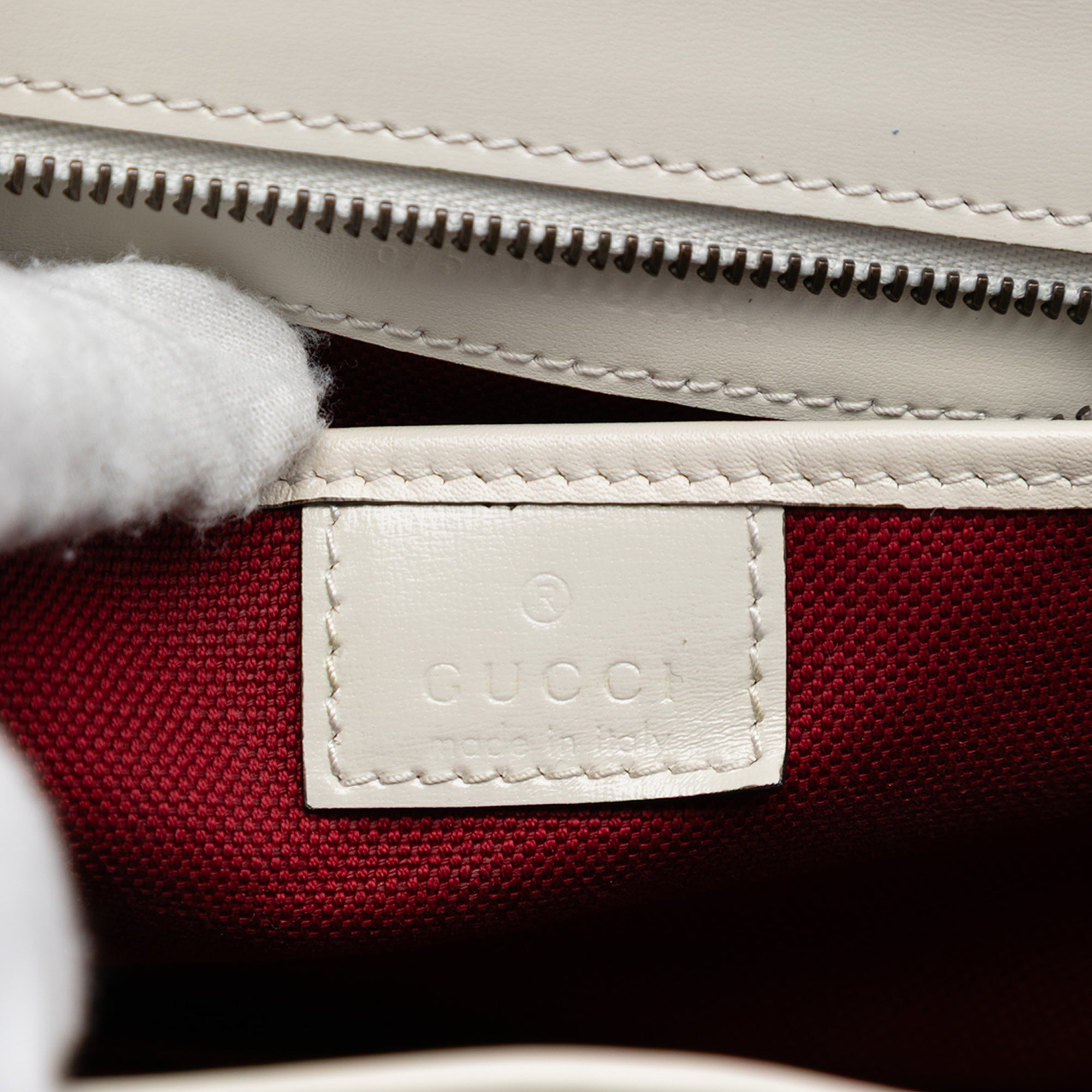 Small Calfskin Stitched Bamboo 1947 Top Handle Bag - Image 5