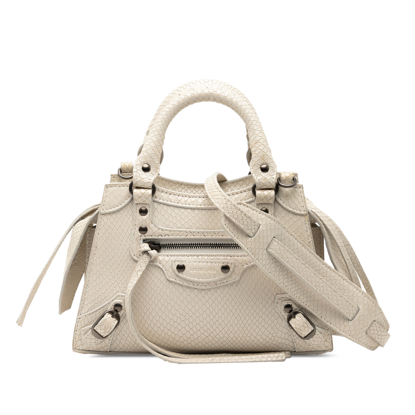 Mini Python Embossed Calfskin Neo Classic City Satchel - Image 1