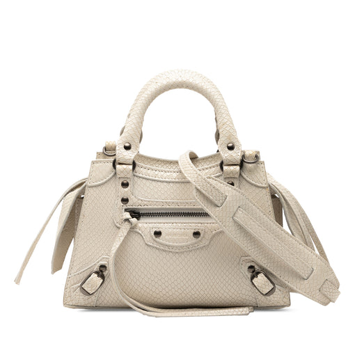 Mini Python Embossed Calfskin Neo Classic City Satchel - Image 1